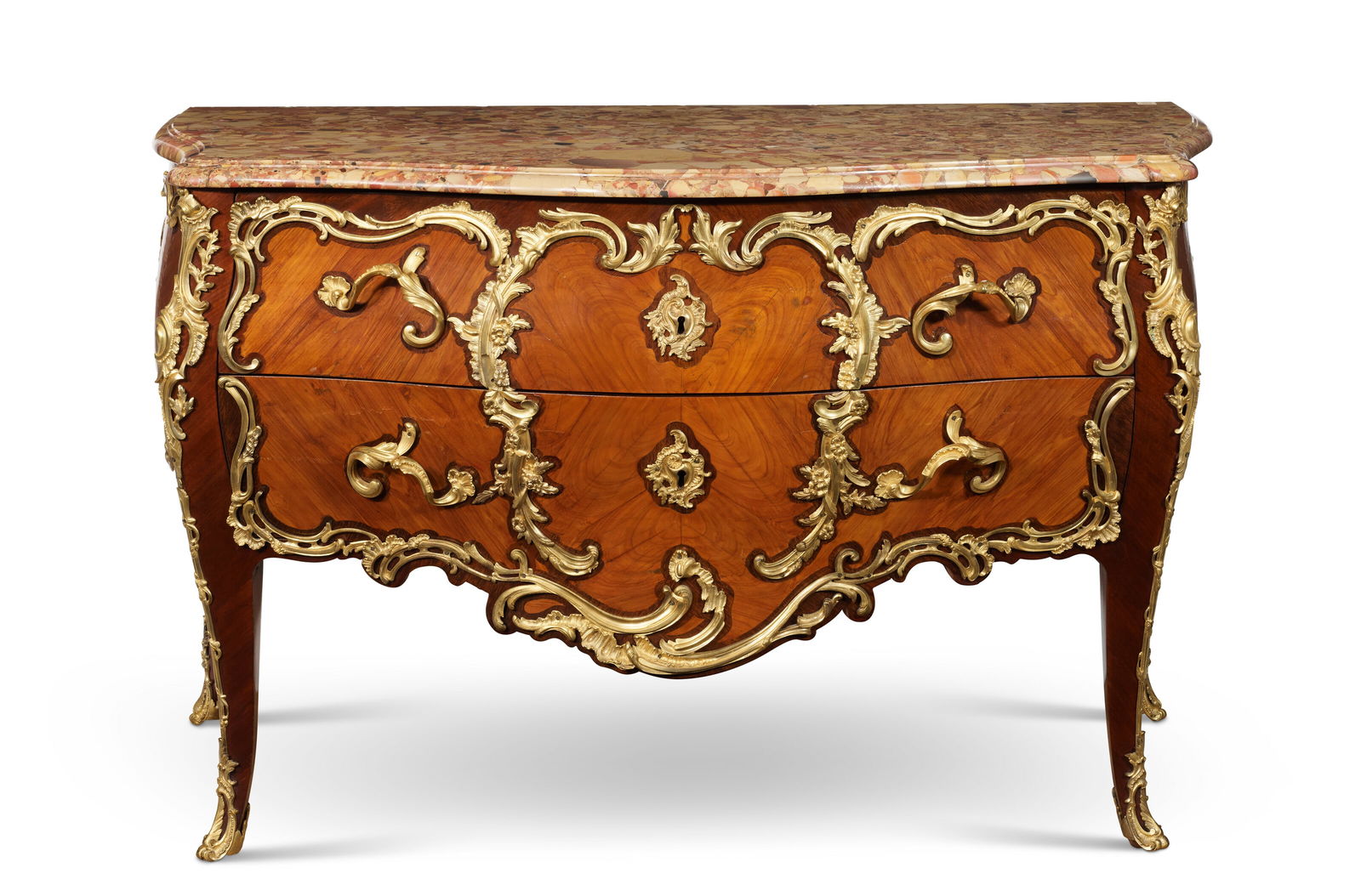 A FRENCH ORMOLU-MOUNTED TULIPWOOD AND AMARANTH COMMODE BY HIPPOLYTE-EDME PRETOT, MID-19TH CENTURY, (1 of 7)
