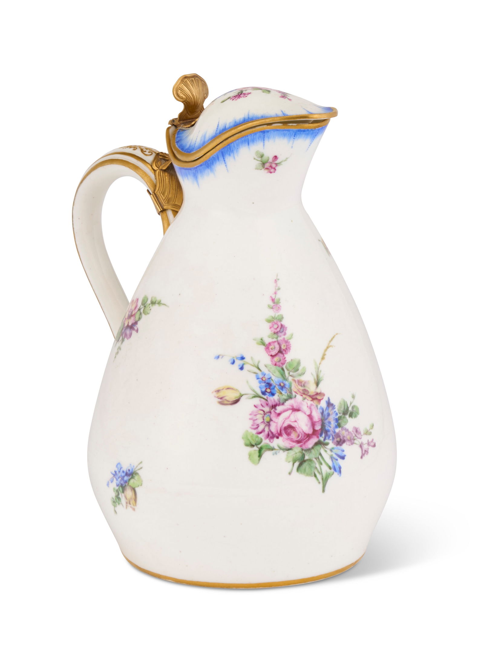 A VINCENNES PORCELAIN GOLD-MOUNTED EWER AND HINGED COVER (BROC COUVERT, 3EME GRANDEUR) CIRCA (1 of 4)