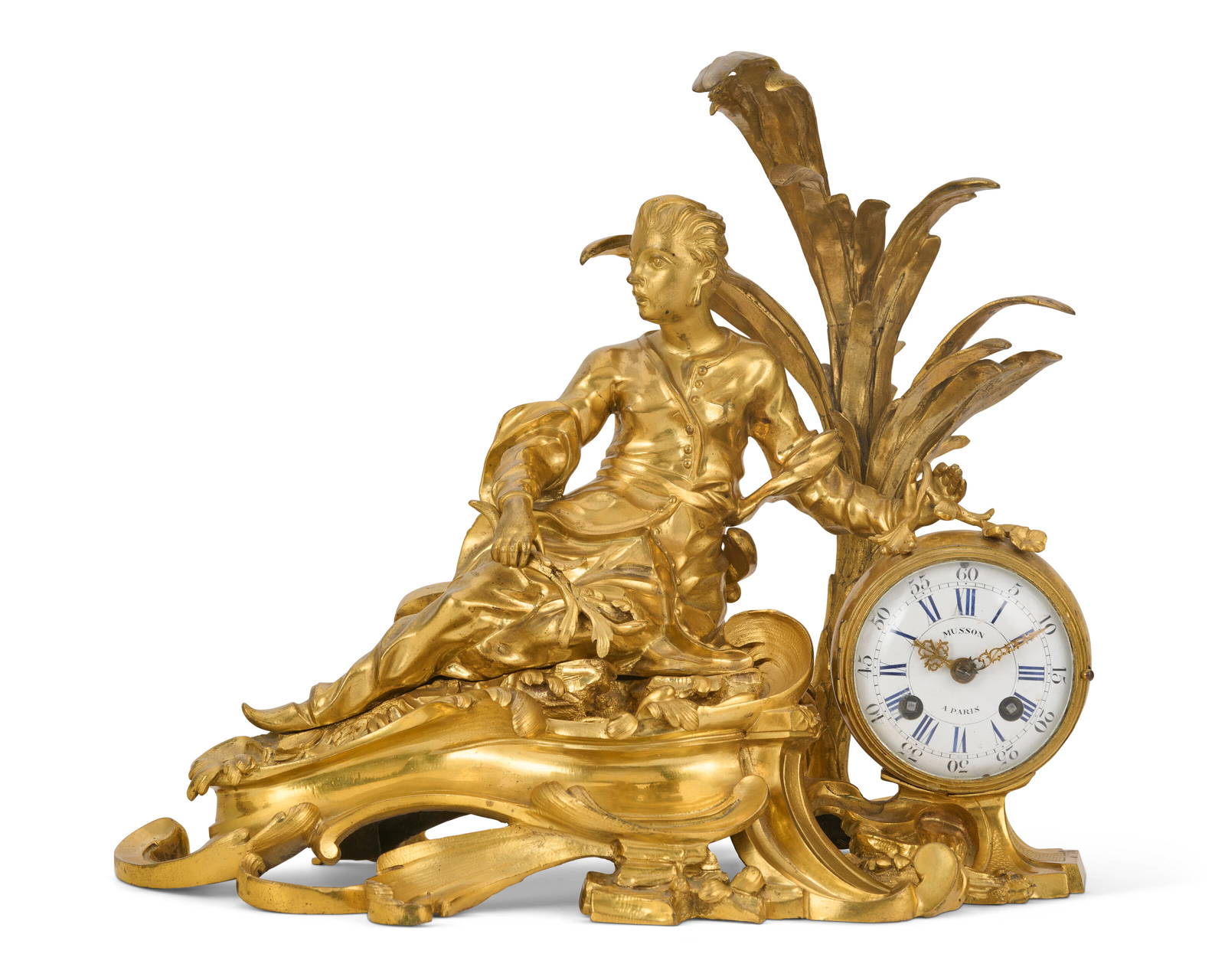 A LOUIS XV ORMOLU MANTEL CLOCK THE CASE CIRCA 1750, THE MOVEMENT AND DIAL CIRCA 1820-1830