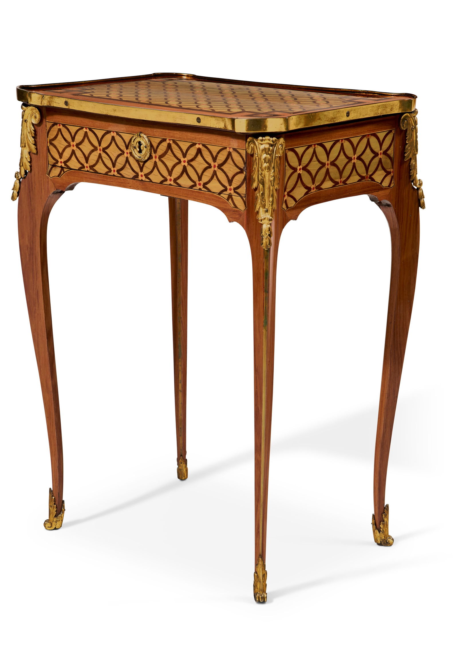 A LOUIS XV TULIPWOOD AND PARQUETRY TABLE A ECRIRE BY ROGER VANDERCRUSE, CALLED LACROIX, RETAILED BY: A LOUIS XV TULIPWOOD AND PARQUETRY TABLE A ECRIRE BY ROGER VANDERCRUSE, CALLED LACROIX, RETAILED BY SIMON-PHILIPPE POIRIER, CIRCA 1765 Details A LOUIS XV TULIPWOOD AND PARQUETRY TABLE A ECRIRE BY ROGE