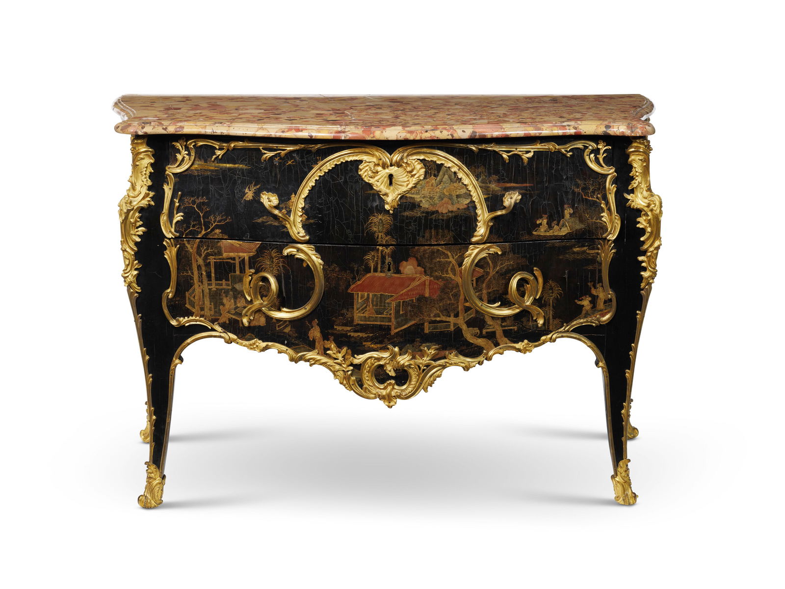 A LOUIS XV ORMOLU-MOUNTED CHINESE LACQUER COMMODE BY JEAN DESFORGES, CIRCA 1750 (1 of 6)