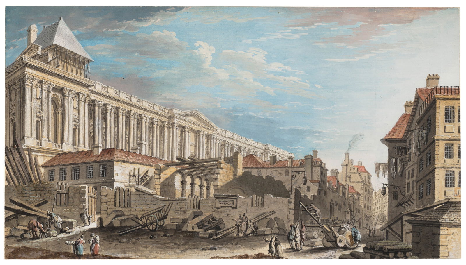 PIERRE-ANTOINE DEMACHY (PARIS 1723-1807) The colonnade of the Louvre during its reconstruction: PIERRE-ANTOINE DEMACHY (PARIS 1723-1807) The colonnade of the Louvre during its reconstruction Details PIERRE-ANTOINE DEMACHY (PARIS 1723-1807) The colonnade of the Louvre during its reconstruction si