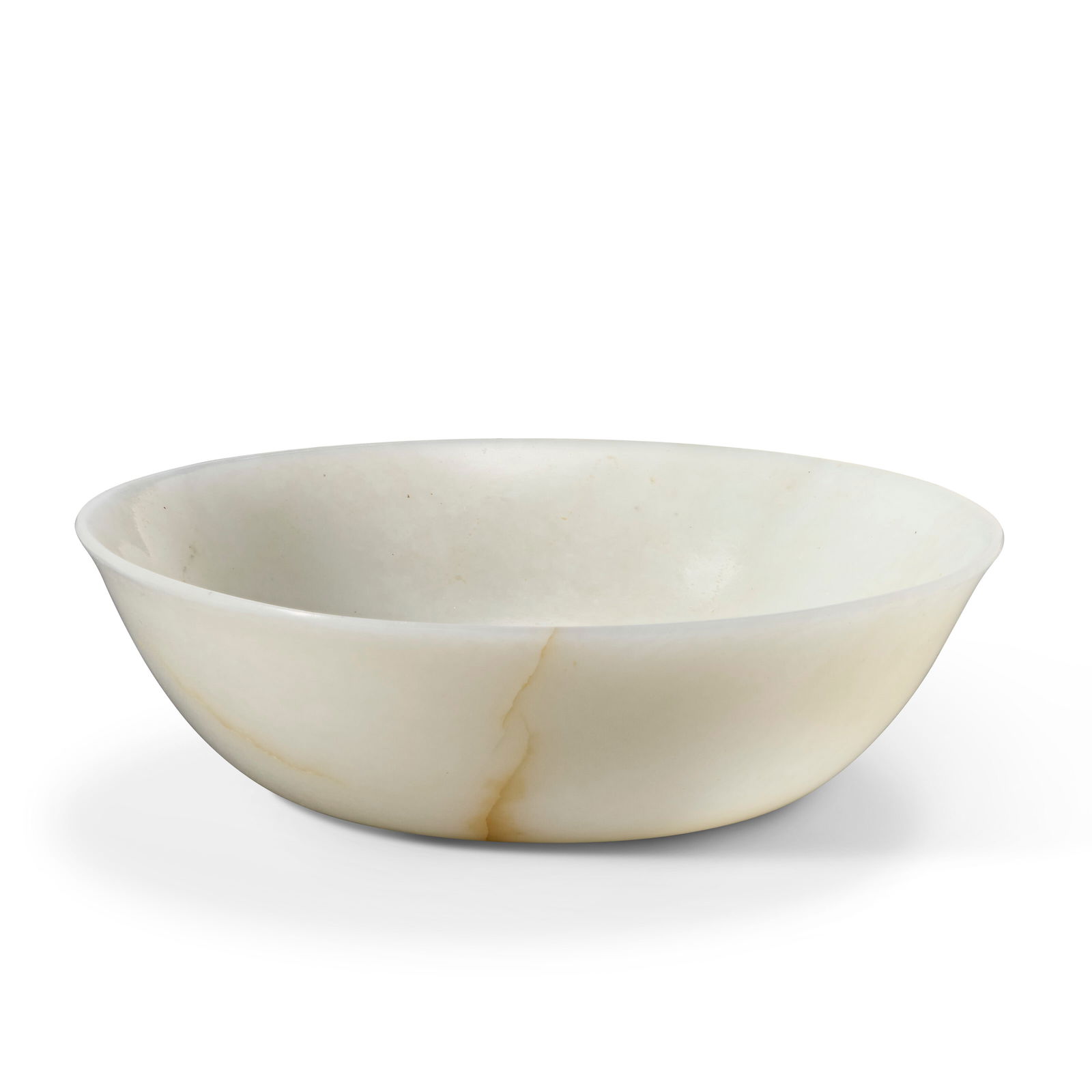 A CHINESE PALE GREENISH-WHITE JADE SHALLOW BOWL 18TH-19TH CENTURY: A CHINESE PALE GREENISH-WHITE JADE SHALLOW BOWL 18TH-19TH CENTURY Details A CHINESE PALE GREENISH-WHITE JADE SHALLOW BOWL 18TH-19TH CENTURY 4 7⁄8 in. (12.4 cm.) diam.