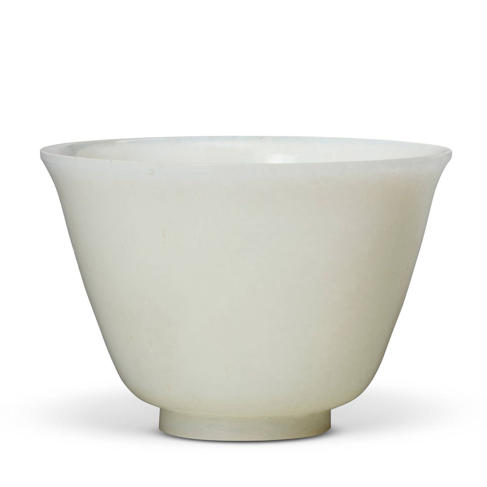 A CHINESE PALE GREENISH-WHITE JADE CUP 18TH-19TH CENTURY