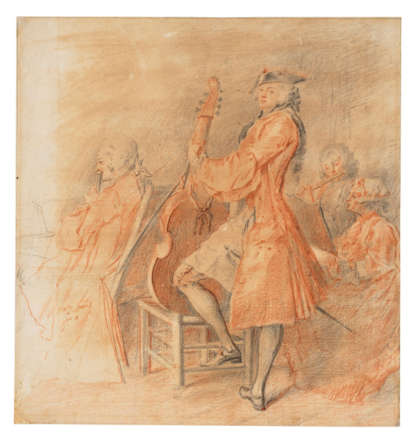 JACQUES-ANDRÉ PORTAIL (BREST 1695-1759 VERSAILLES) A group of musicians with a cellist in the: JACQUES-ANDRÉ PORTAIL (BREST 1695-1759 VERSAILLES) A group of musicians with a cellist in the foreground Details JACQUES-ANDRÉ PORTAIL (BREST 1695-1759 VERSAILLES) A group of musicians