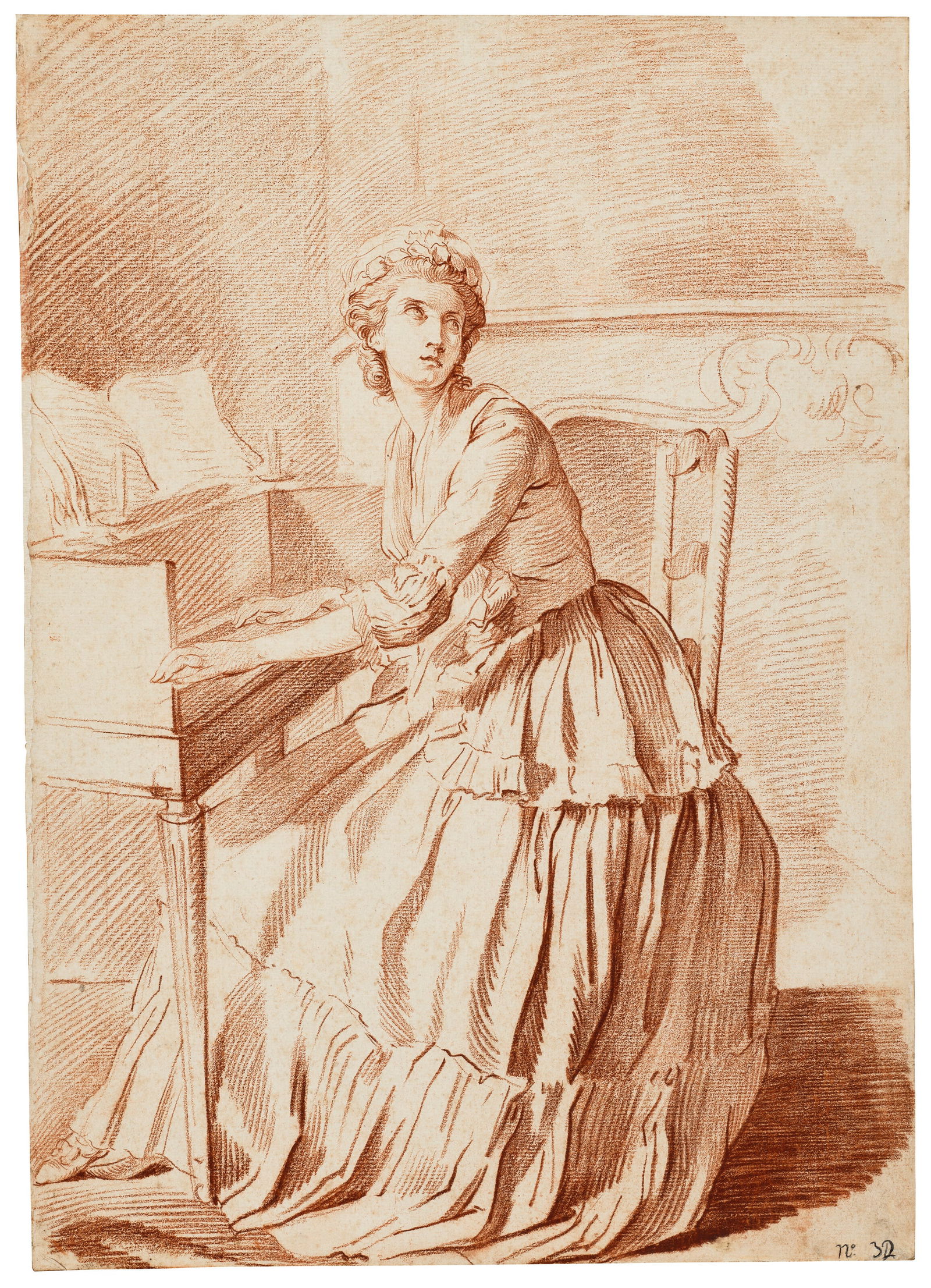 LOUIS-ROLLAND TRINQUESSE (PARIS 1746-1800) A young woman at the harpsichord: LOUIS-ROLLAND TRINQUESSE (PARIS 1746-1800) A young woman at the harpsichord Details LOUIS-ROLLAND TRINQUESSE (PARIS 1746-1800) A young woman at the harpsichord with number 'no. 32' (lower right) 