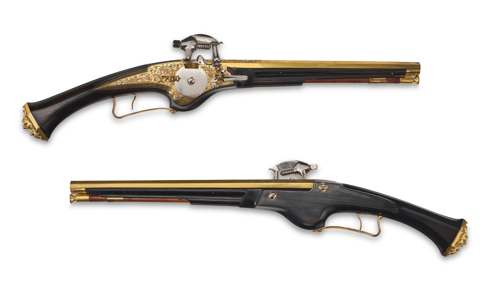 A FINE AND RARE PAIR OF SWISS WHEEL-LOCK HOLSTER PISTOLS BY FELIX WERDER OF ZÜRICH, CIRCA (1 of 10)