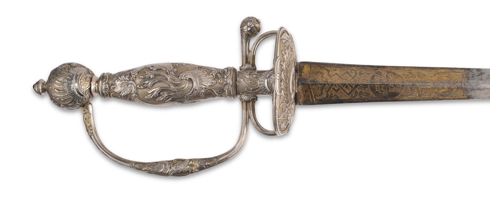 A VERY FINE FRENCH SILVER-HILTED SMALL-SWORD MARKS OF THE FERMIER ANTOINE LESCHANDEL, PARIS, CIRCA (1 of 4)