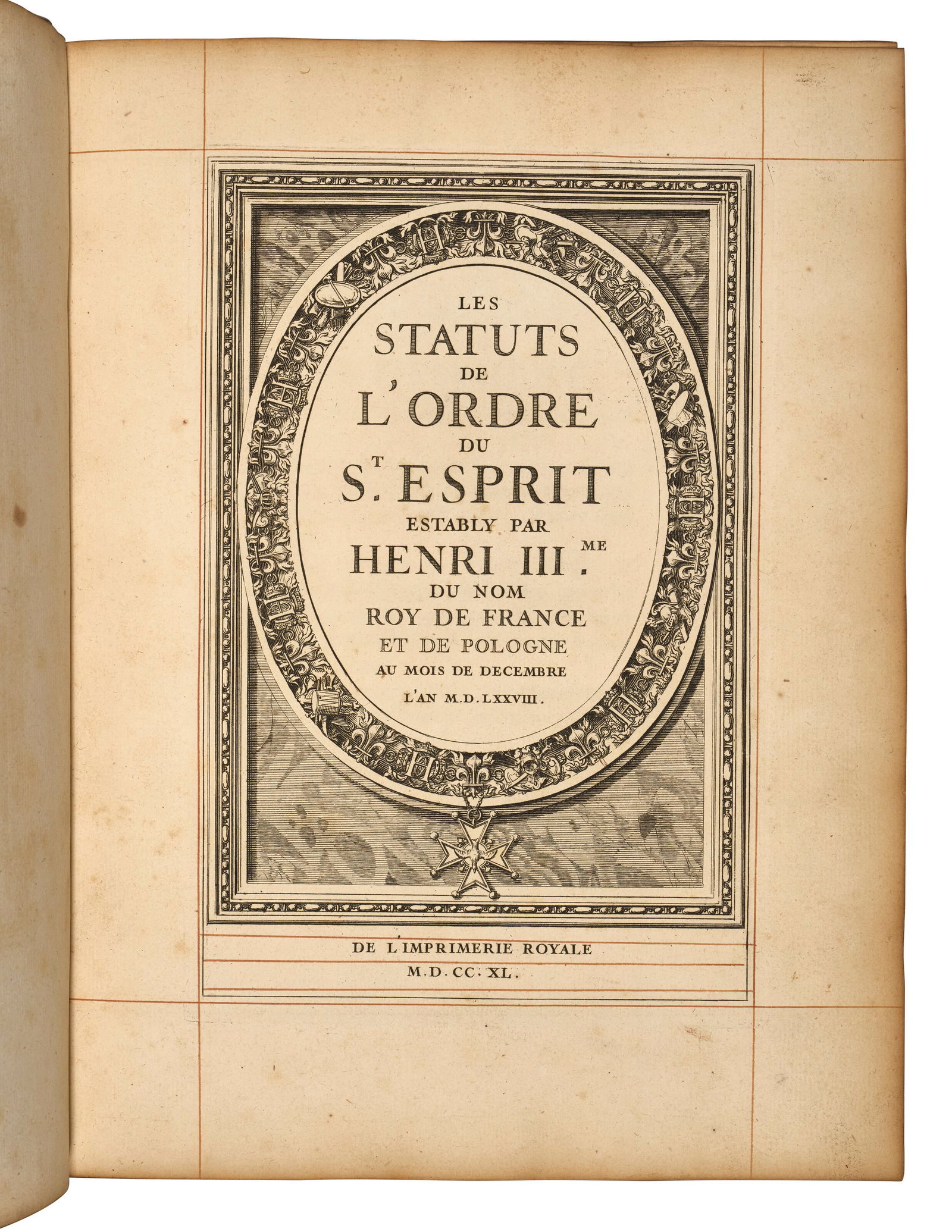 Les statuts de l'ordre du Saint-Esprit L'ordre du Saint-Esprit, 1740 - 2