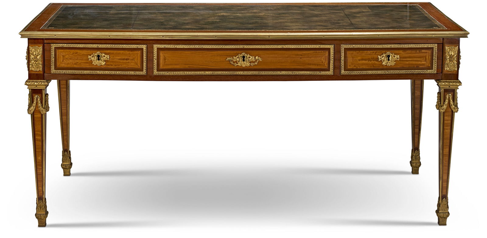 A FRENCH ORMOLU-MOUNTED AMARANTH AND BOIS CITRONNIER BUREAU PLAT LATE 19TH/EARLY 20TH CENTURY (1 of 6)