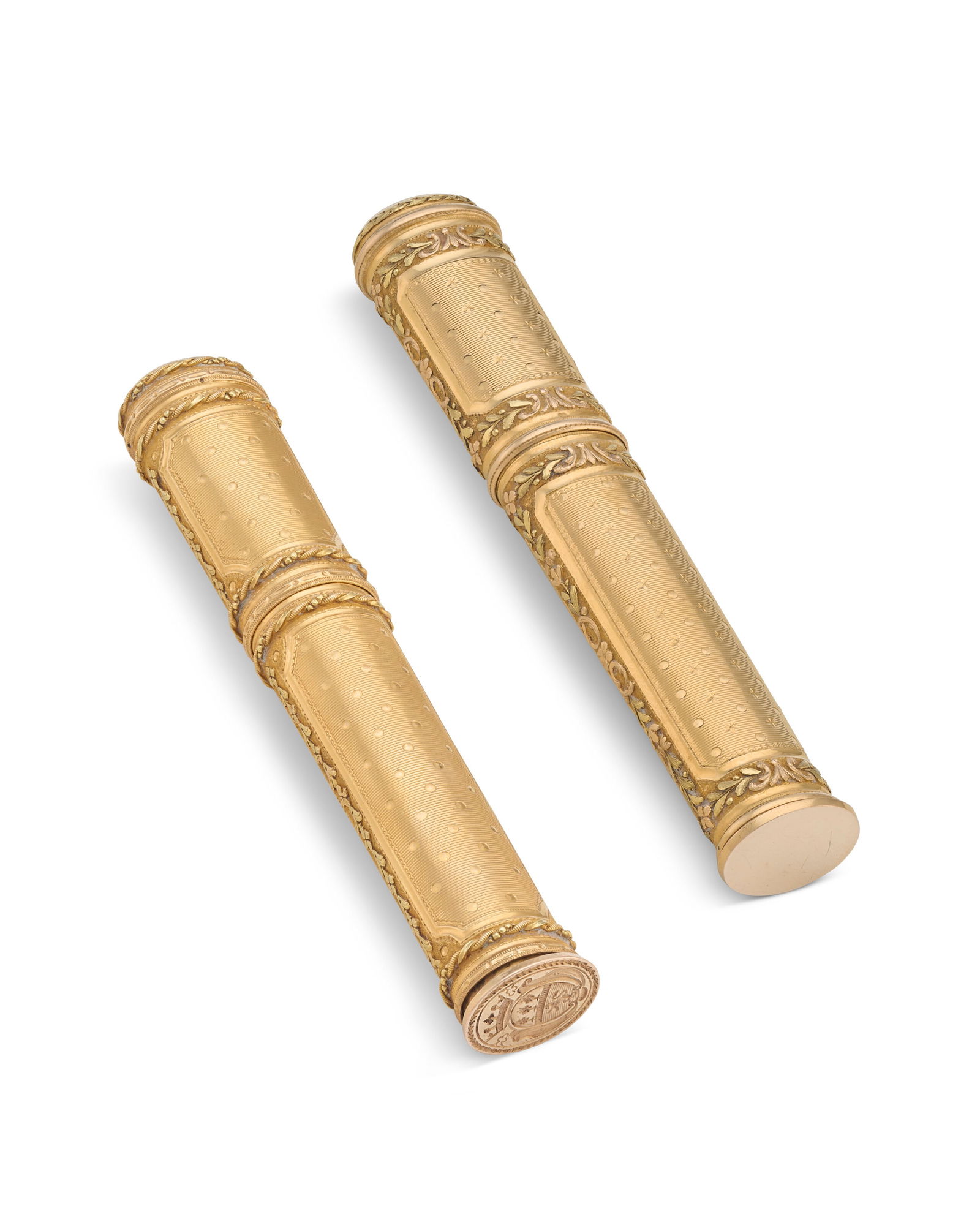 TWO LOUIS XVI GOLD ETUIS THE FIRST MARK OF JEAN-ANDRE-LOUIS HUDDE, PARIS, 1786, THE SECOND MARK OF (1 of 4)