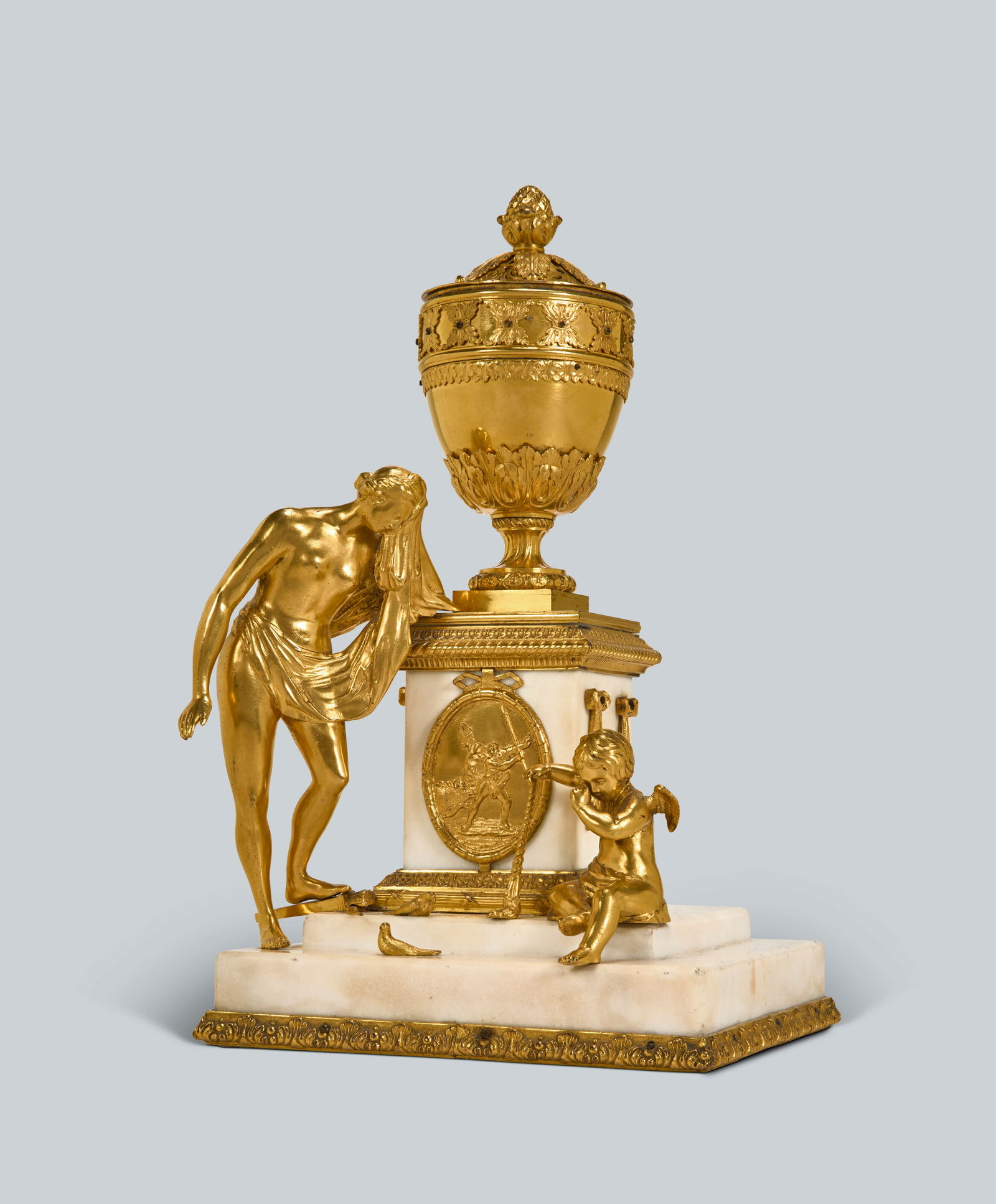 A GEORGE III ORMOLU AND WHITE MARBLE 'VENUS' VASE PERFUME-BURNER BY MATTHEW BOULTON, CIRCA 1771 (1 of 9)