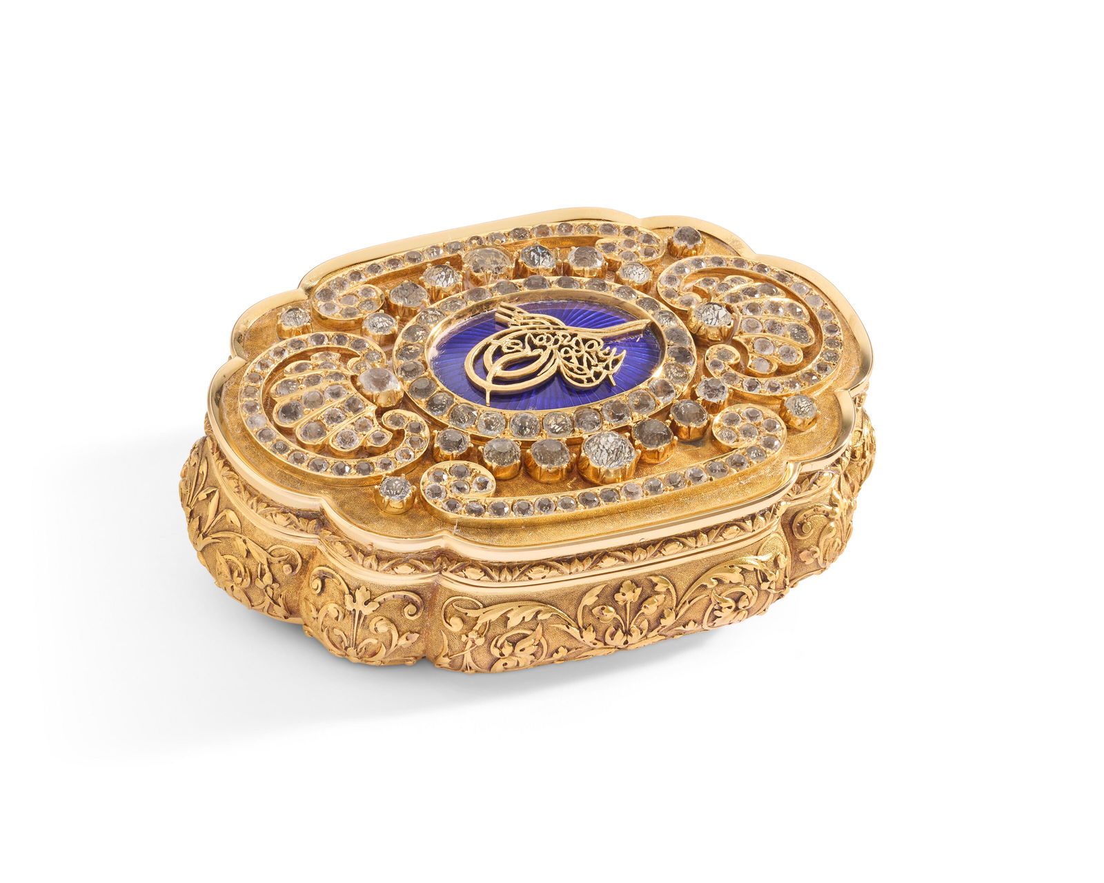 A SWISS PASTE-SET AND ENAMELED GOLD PRESENTATION SNUFF-BOX FOR THE OTTOMAN MARKET CIRCA 1840-60 (1 of 4)