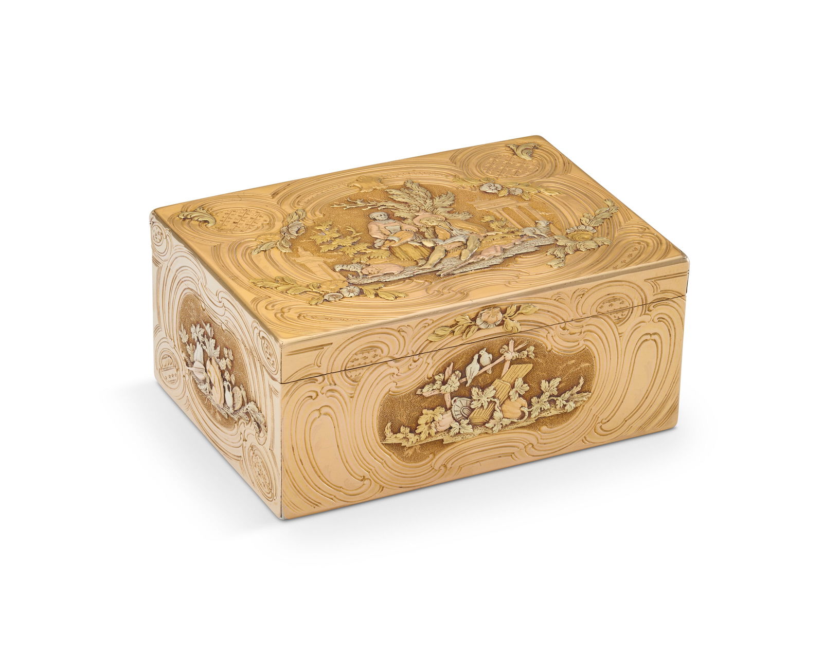 A GERMAN VARI-COLOR GOLD SNUFF-BOX HANAU OR BERLIN, CIRCA 1765 (1 of 7)