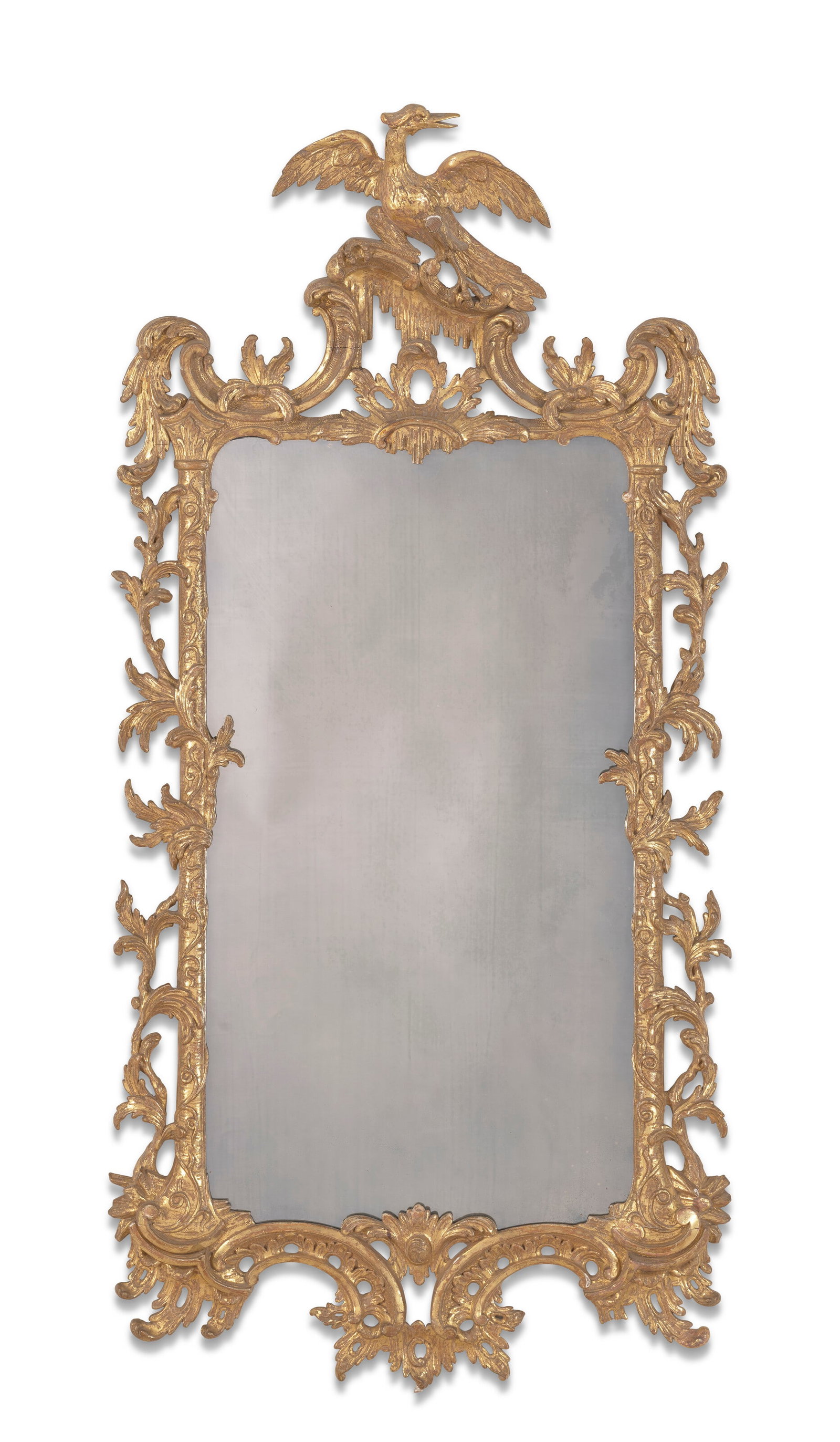 A GEORGE III GILTWOOD MIRROR CIRCA 1755 (1 of 2)