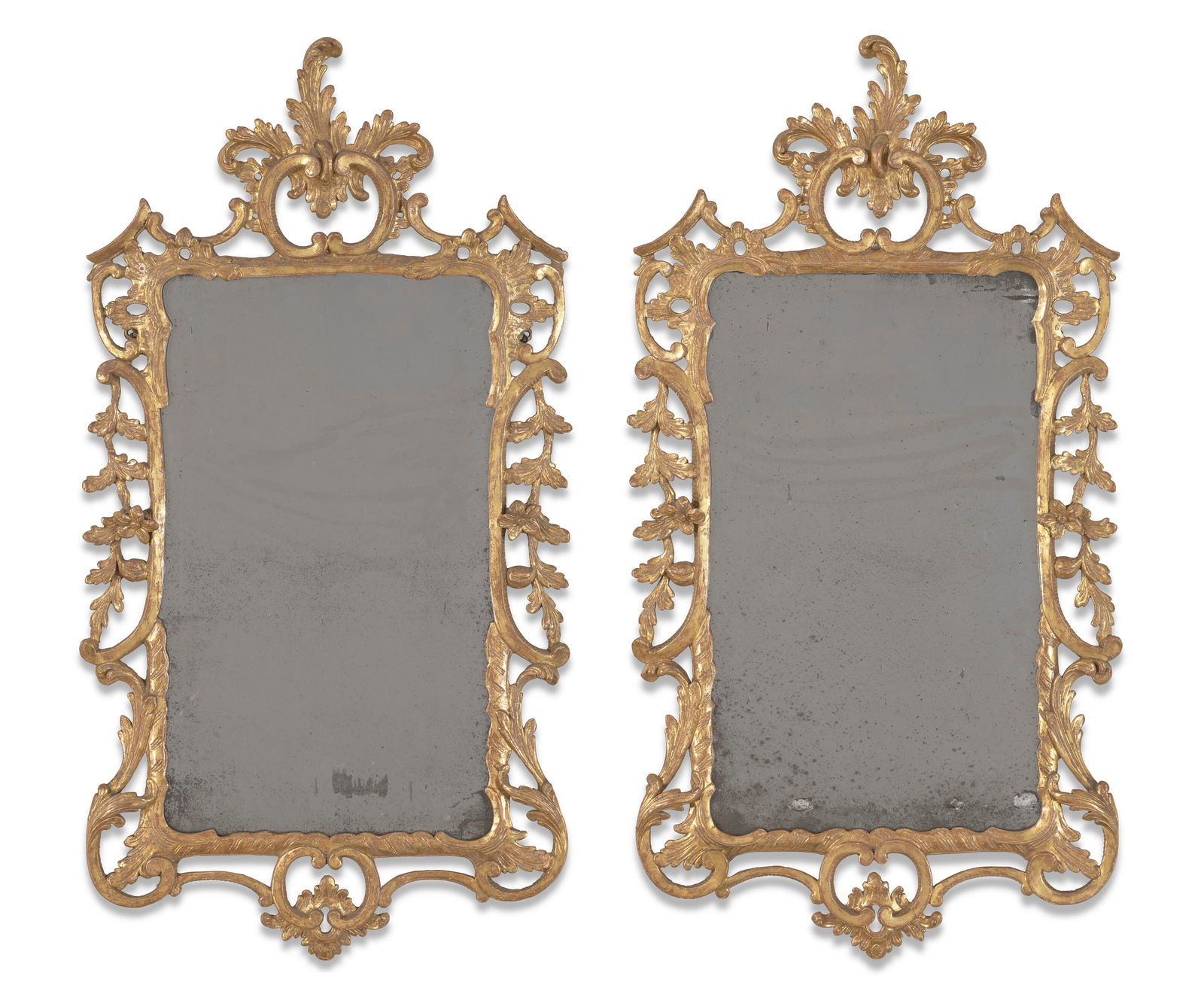 A PAIR OF GEORGE II GILTWOOD MIRRORS CIRCA 1755 (1 of 5)