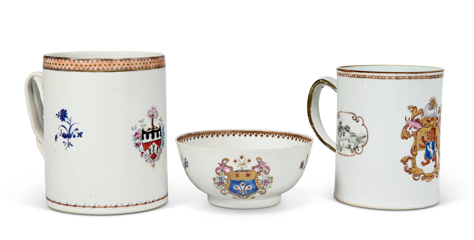 THREE CHINESE EXPORT PORCELAIN ARMORIAL WARES QIANLONG PERIOD (1736-1795)