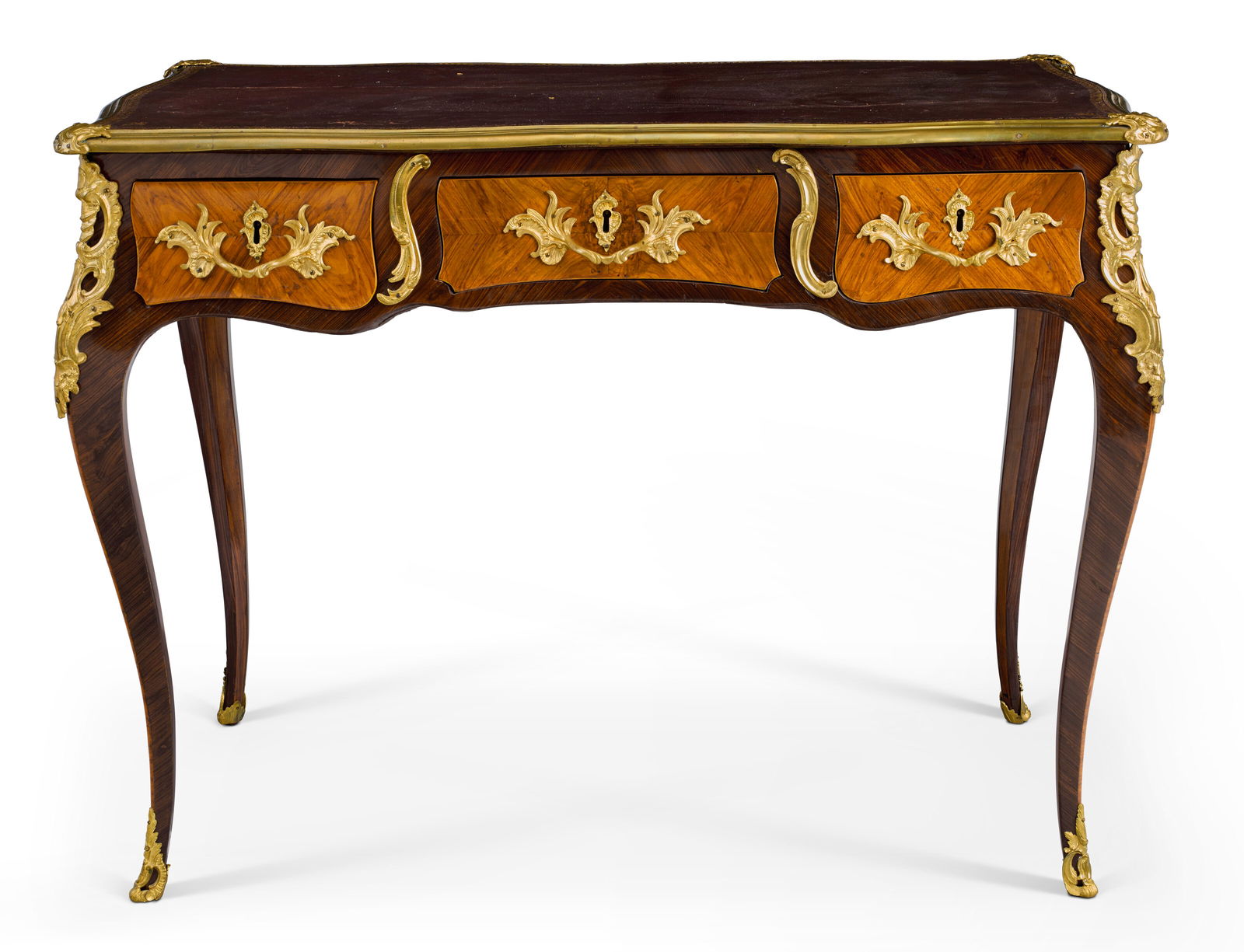 A LOUIS XV ORMOLU-MOUNTED KINGWOOD AND TULIPWOOD BUREAU PLAT CIRCA 1750, LATER MOUNTED - 2