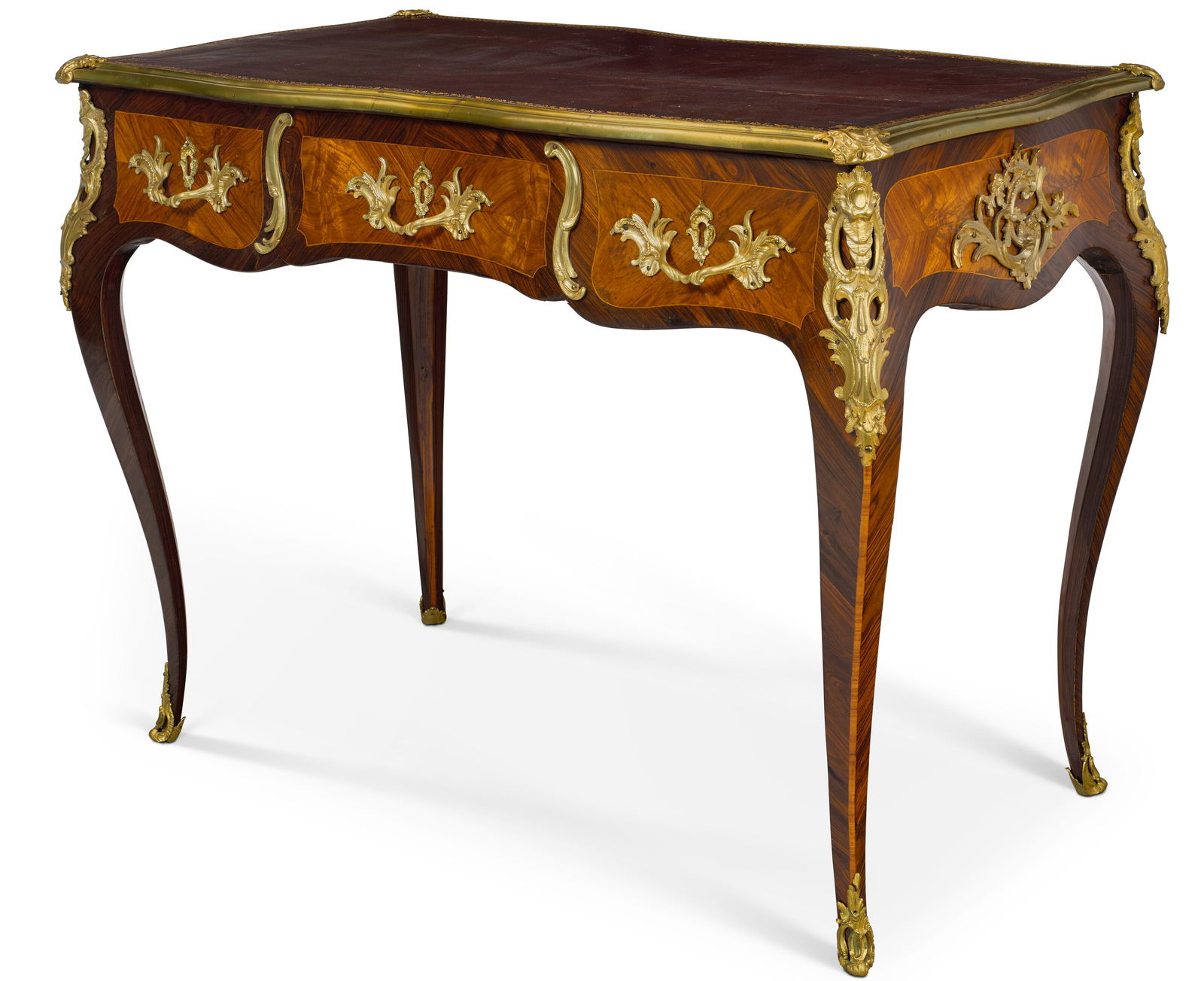 A LOUIS XV ORMOLU-MOUNTED KINGWOOD AND TULIPWOOD BUREAU PLAT CIRCA 1750, LATER MOUNTED - 3