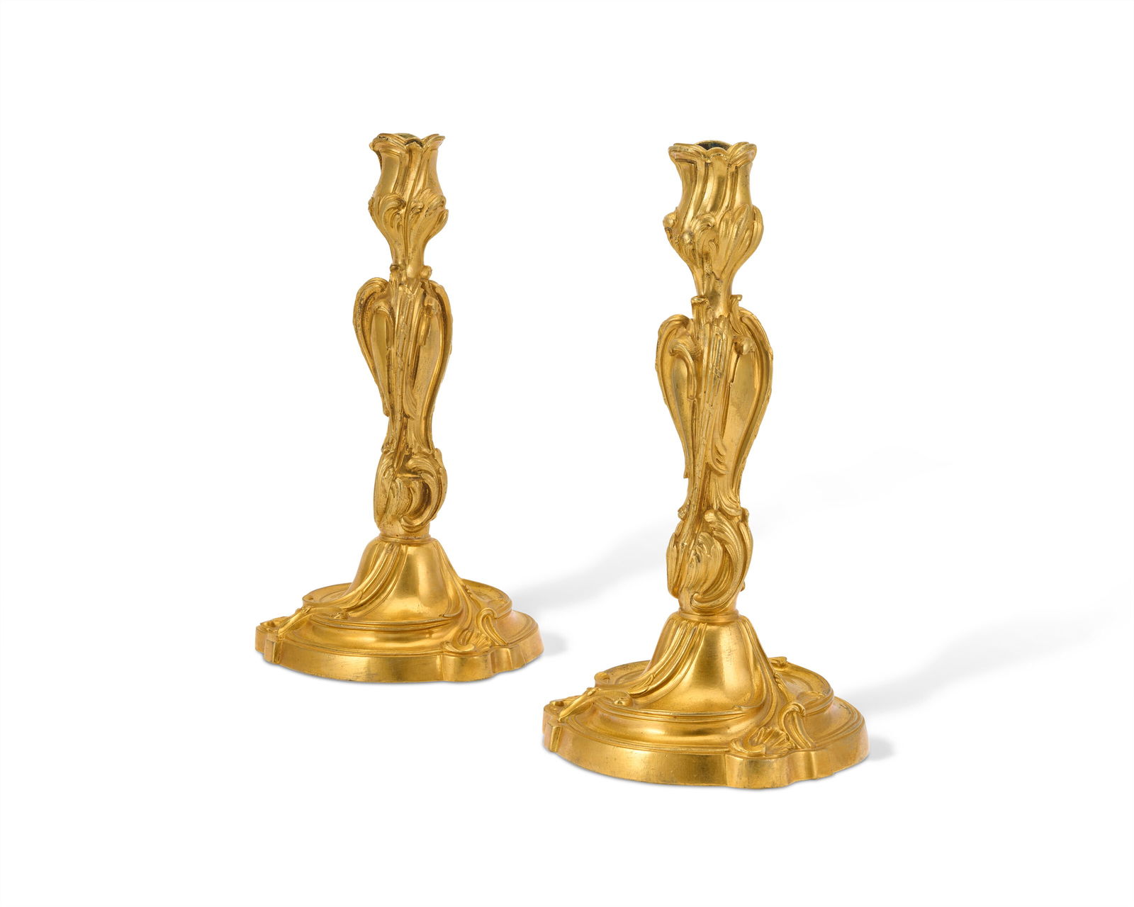 A PAIR OF FRENCH ORMOLU CANDLESTICKS CIRCA 1900 (1 of 2)