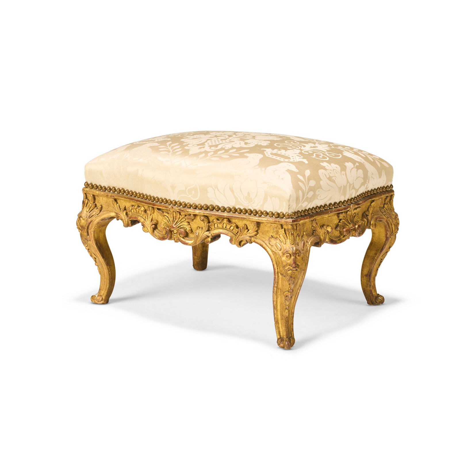 A FRENCH GILTWOOD TABOURET 19TH CENTURY (1 of 3)
