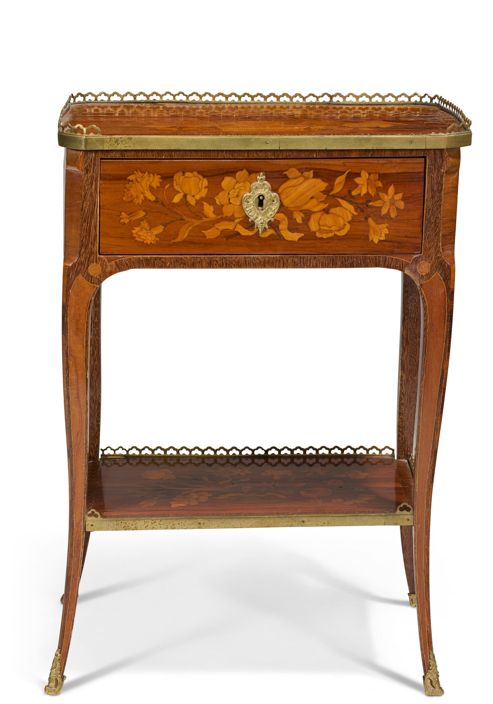 A FRENCH ORMOLU-MOUNTED TULIPWOOD, AMARANTH AND MARQUETRY TABLE A ECRIRE PARTS POSSIBLY 18TH CENTURY - 2
