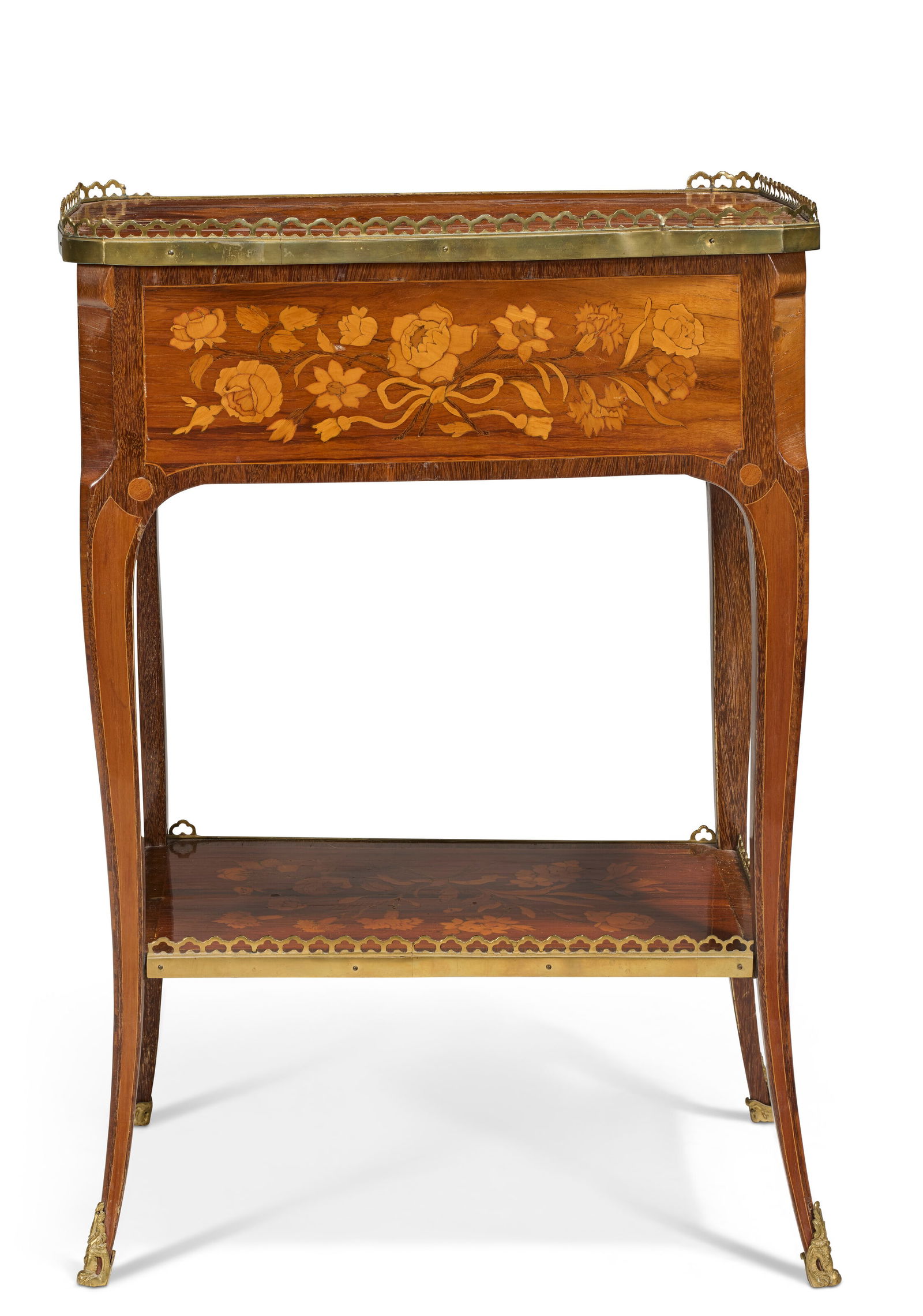 A FRENCH ORMOLU-MOUNTED TULIPWOOD, AMARANTH AND MARQUETRY TABLE A ECRIRE PARTS POSSIBLY 18TH CENTURY - 4