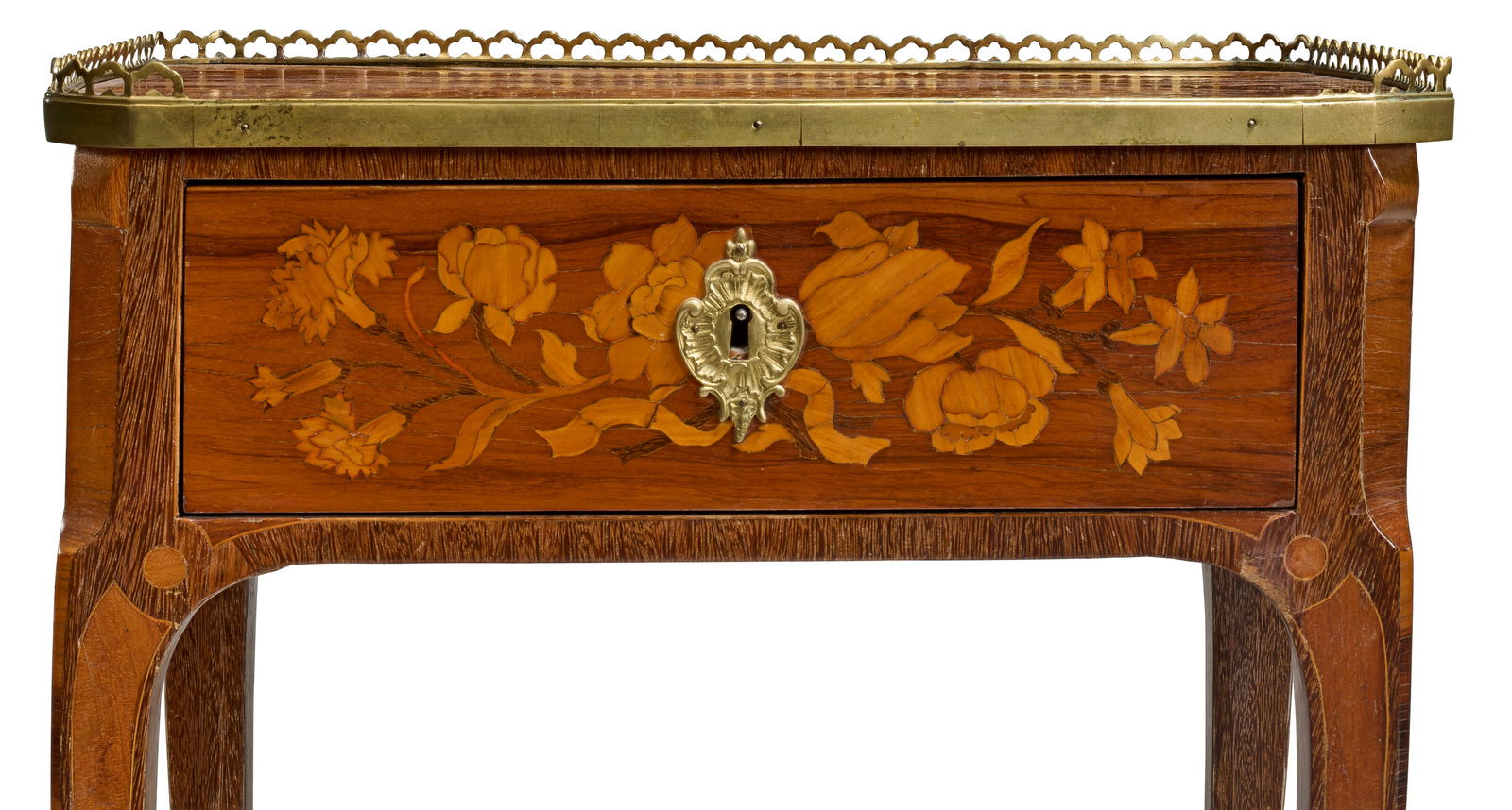 A FRENCH ORMOLU-MOUNTED TULIPWOOD, AMARANTH AND MARQUETRY TABLE A ECRIRE PARTS POSSIBLY 18TH CENTURY - 5
