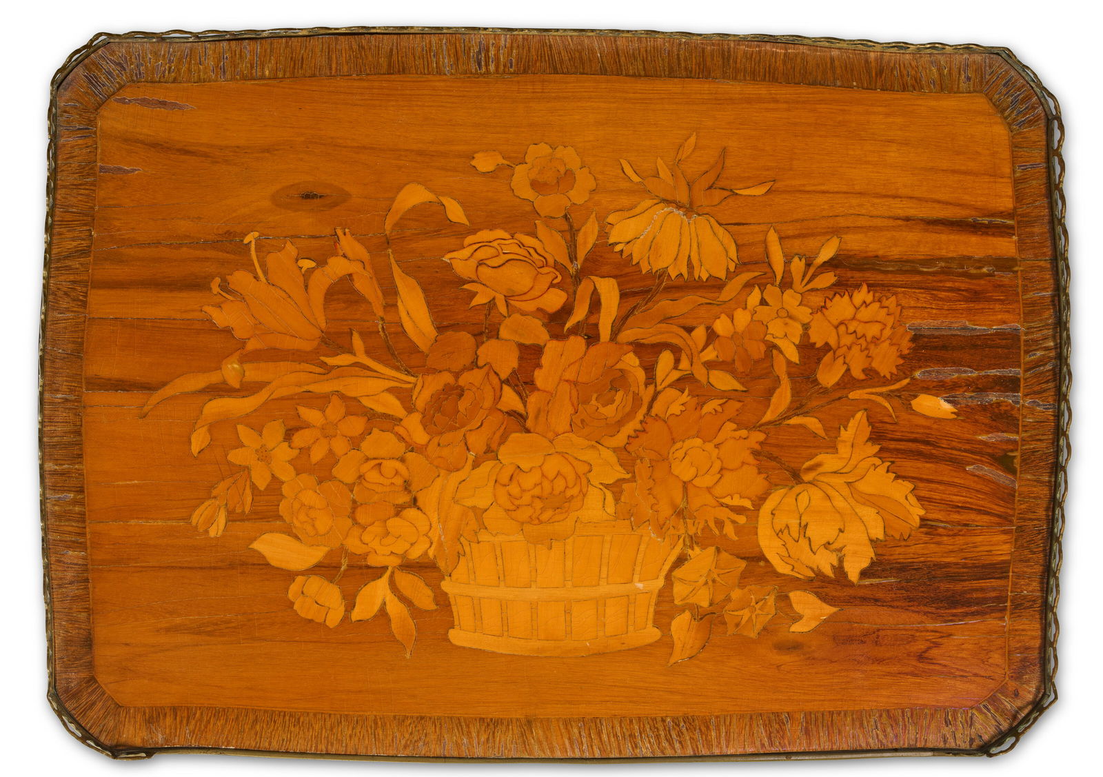 A FRENCH ORMOLU-MOUNTED TULIPWOOD, AMARANTH AND MARQUETRY TABLE A ECRIRE PARTS POSSIBLY 18TH CENTURY - 6