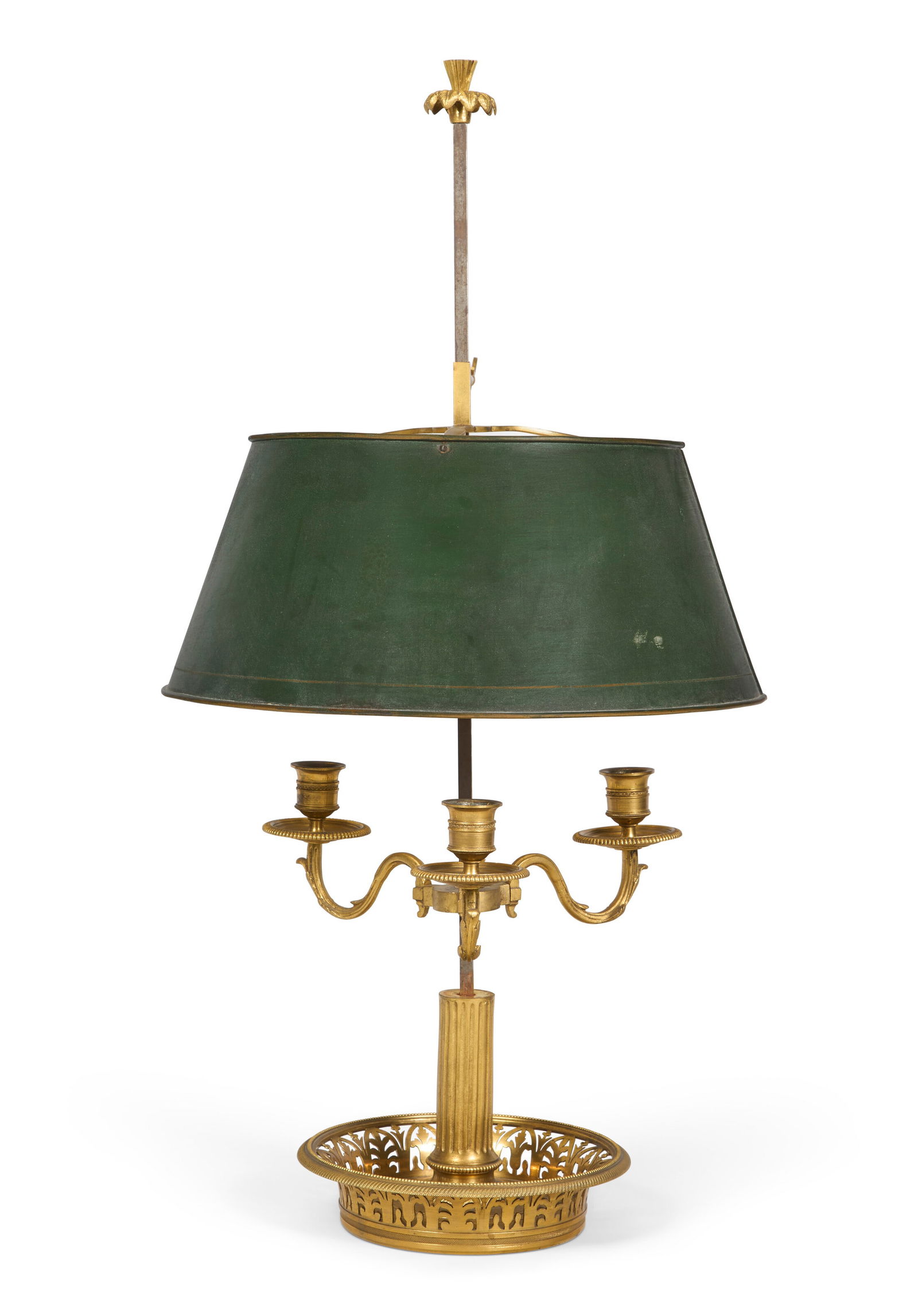 A LOUIS XVI-STYLE ORMOLU THREE-LIGHT BOUILLOTTE LAMP 19TH/20TH CENTURY (1 of 3)