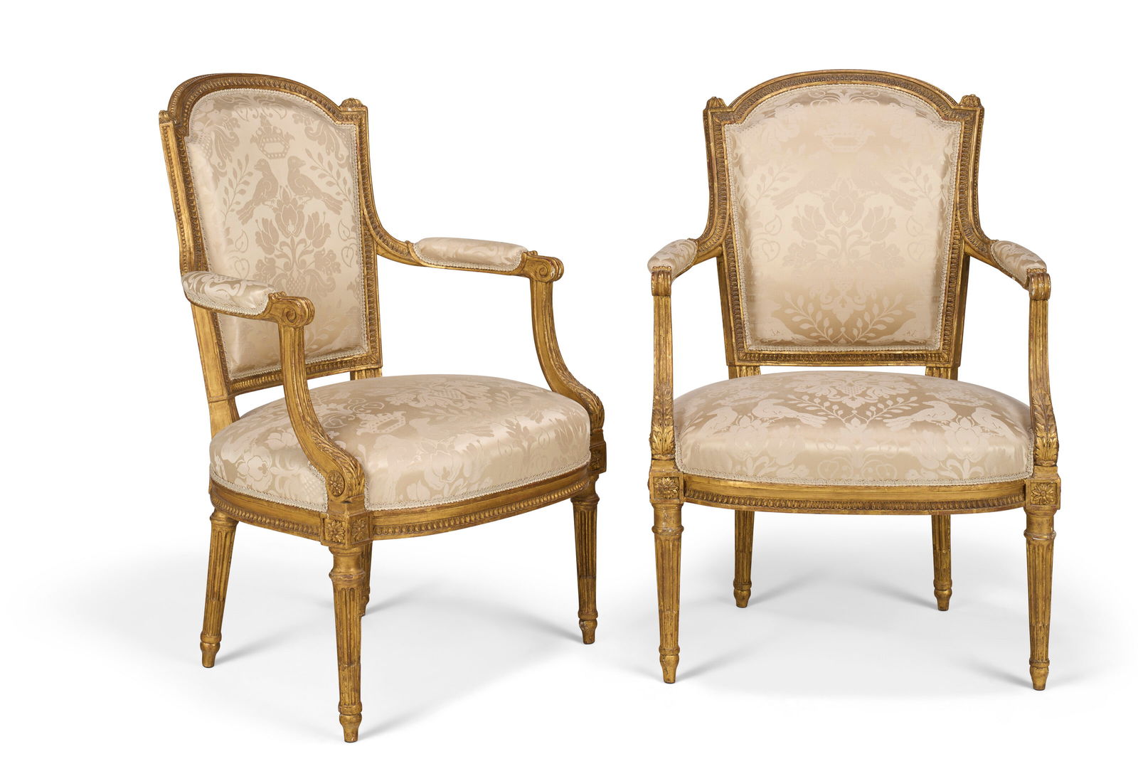 A PAIR OF LOUIS XVI GILTWOOD FAUTEUILS BY GEORGES JACOB, CIRCA 1785 (1 of 4)