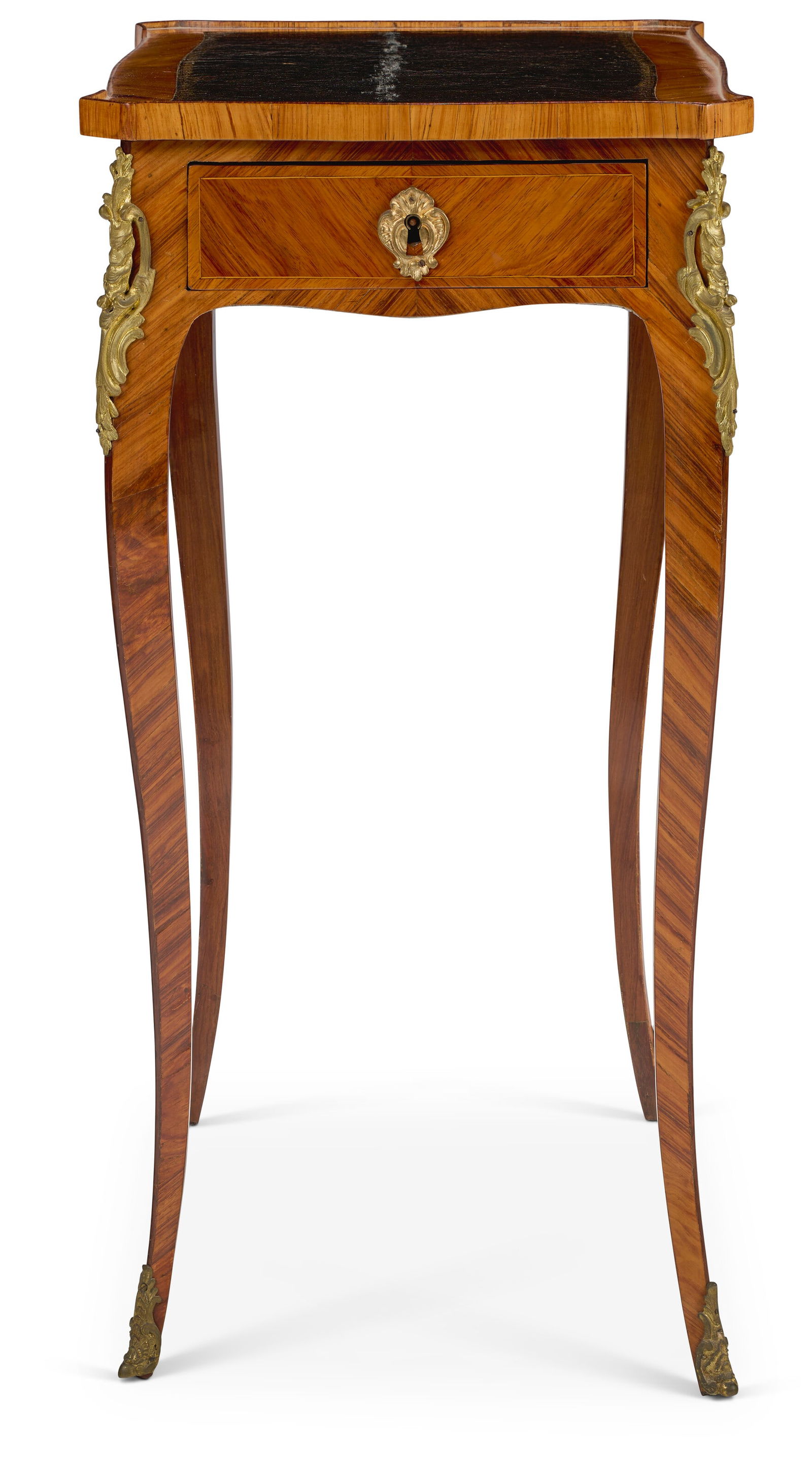 A LOUIS XV ORMOLU-MOUNTED TULIPWOOD TABLE A ECRIRE BY JACQUES DUBOIS, CIRCA 1765 - 4