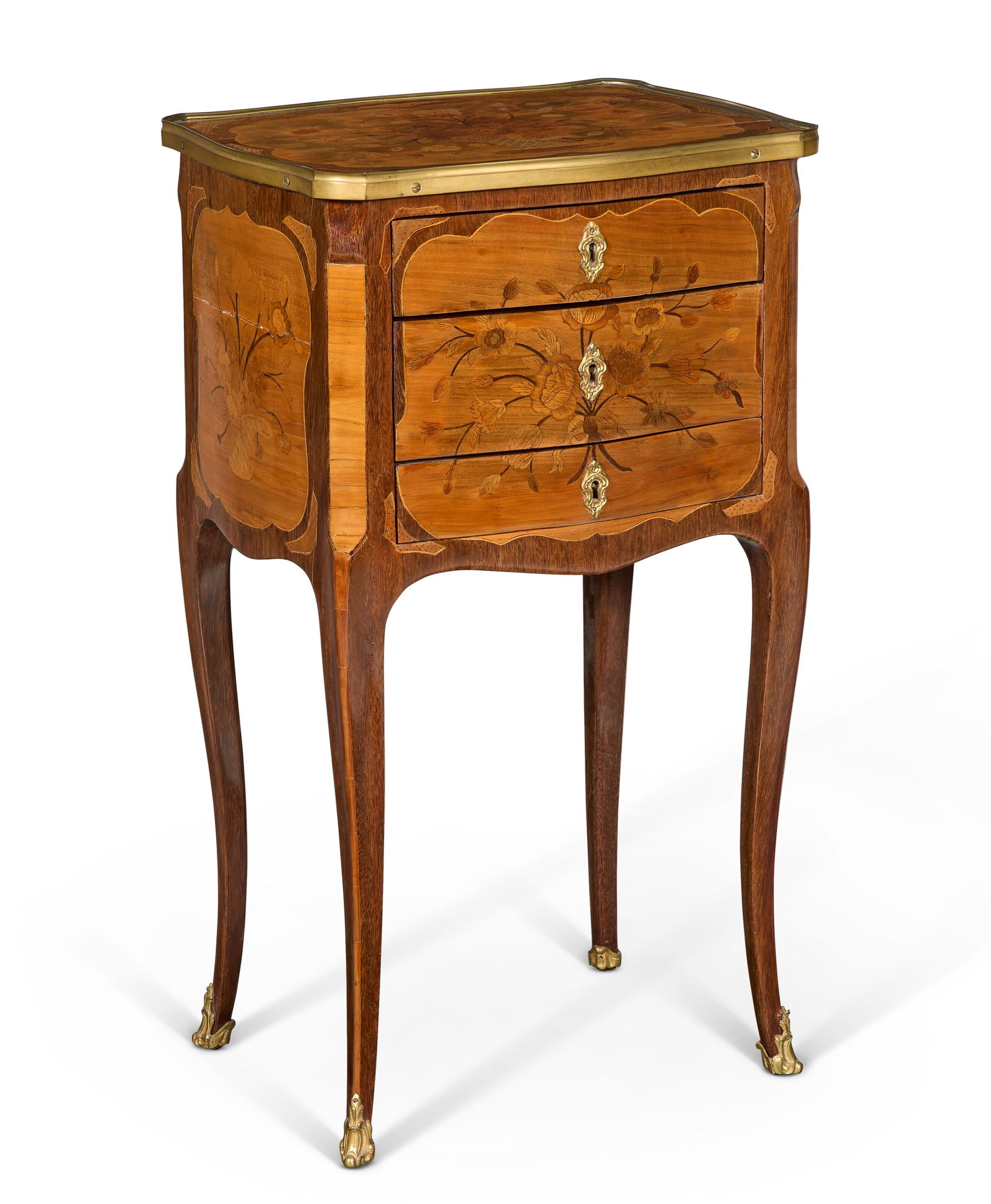 A FRENCH ORMOLU-MOUNTED TULIPWOOD, AMARANTH AND MARQUETRY TABLE EN CHIFFONNIERE 19TH/20TH CENTURY (1 of 5)