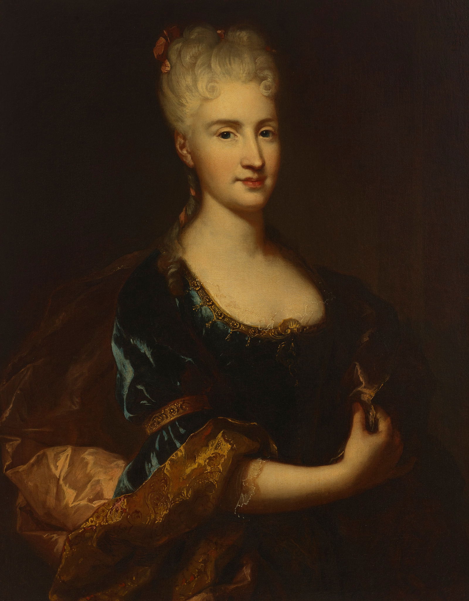 FRANÇOIS DE TROY (TOULOUSE 1645-1730 PARIS) Portrait of a lady, half-length in a blue gown (1 of 3)