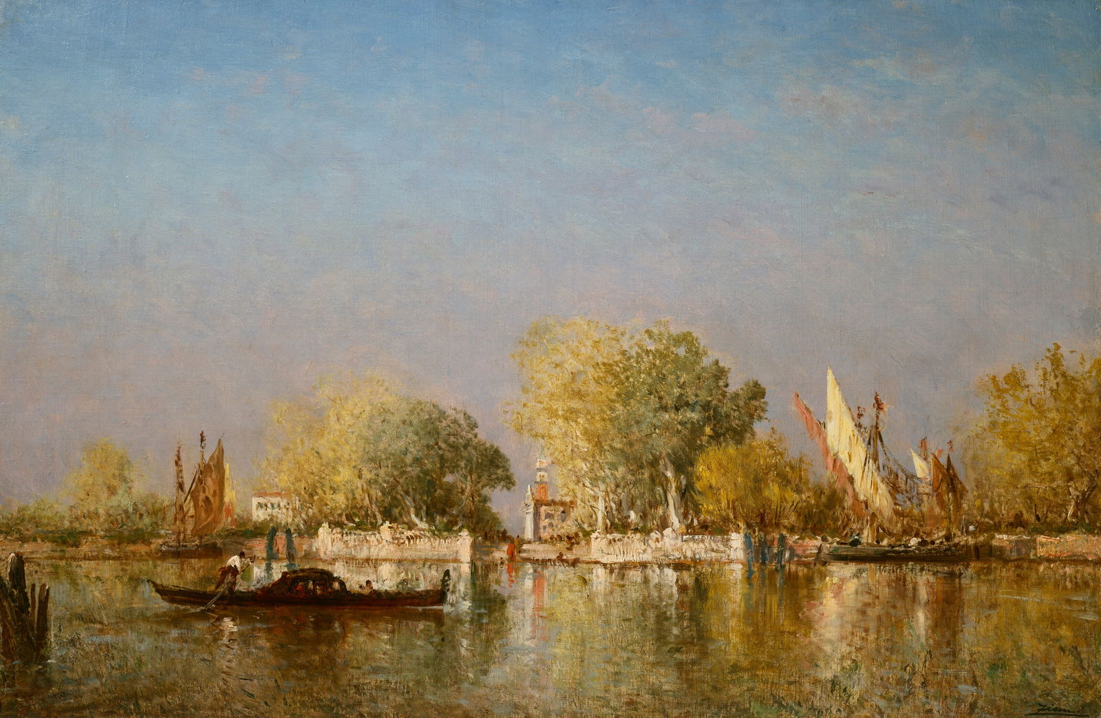 FÉLIX ZIEM (FRENCH, 1821-1911) Gondole devant les jardins français: FÉLIX ZIEM (FRENCH, 1821-1911) Gondole devant les jardins français Details FÉLIX ZIEM (FRENCH, 1821-1911) Gondole devant les jardins français signed 'Ziem.' (lower right) oil on ca