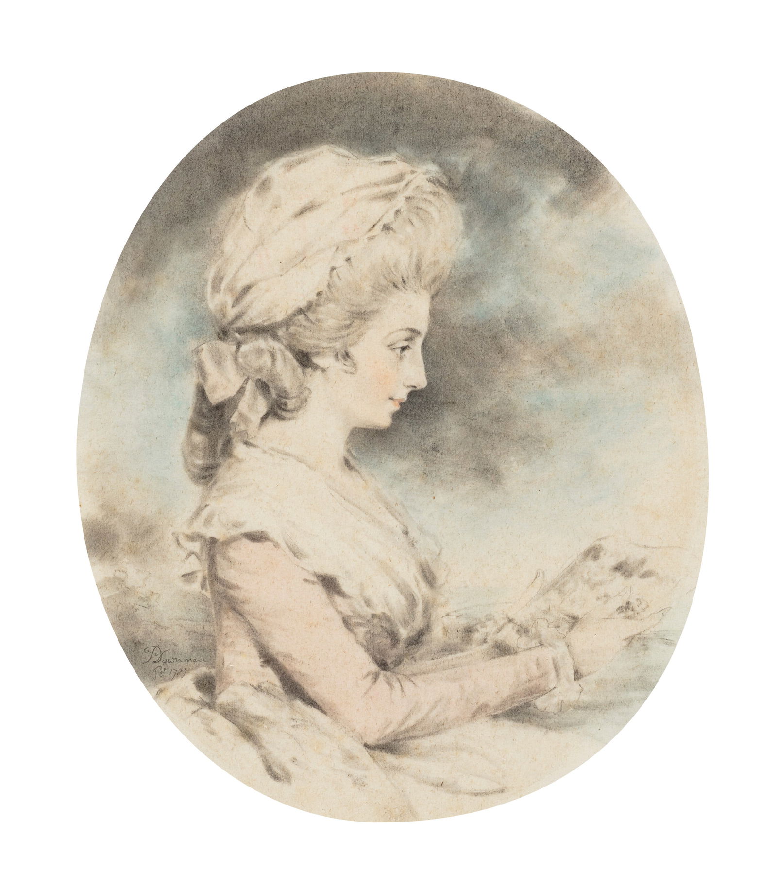 JOHN DOWNMAN, A.R.A. (RUABON, WALES 1750-1824 WREXHAM) Portrait of Mrs Fortescue, seated, (1 of 2)