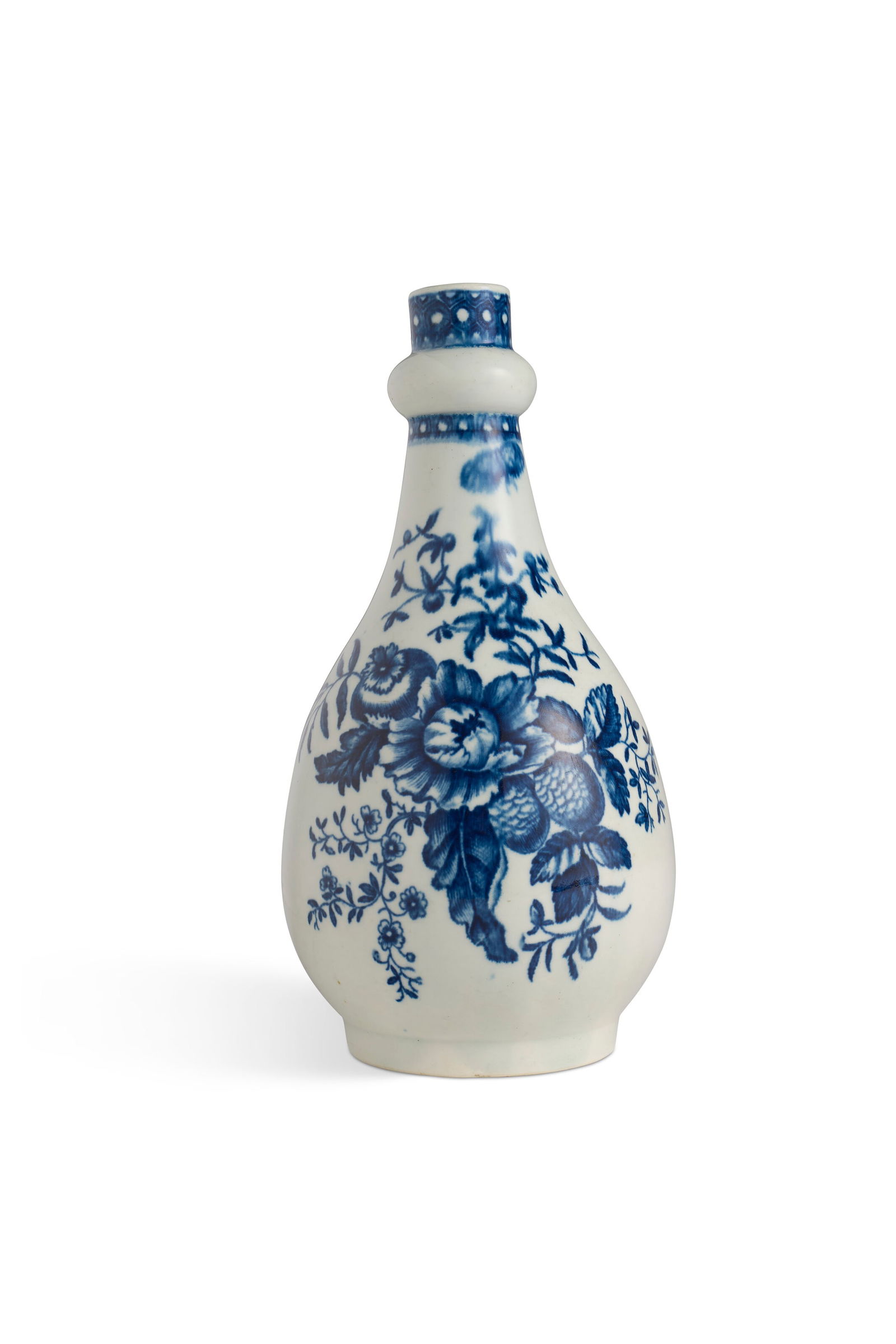 A WORCESTER PORCELAIN BLUE AND WHITE GUGLET CIRCA 1770, BLUE SCRIPT W MARK (1 of 5)