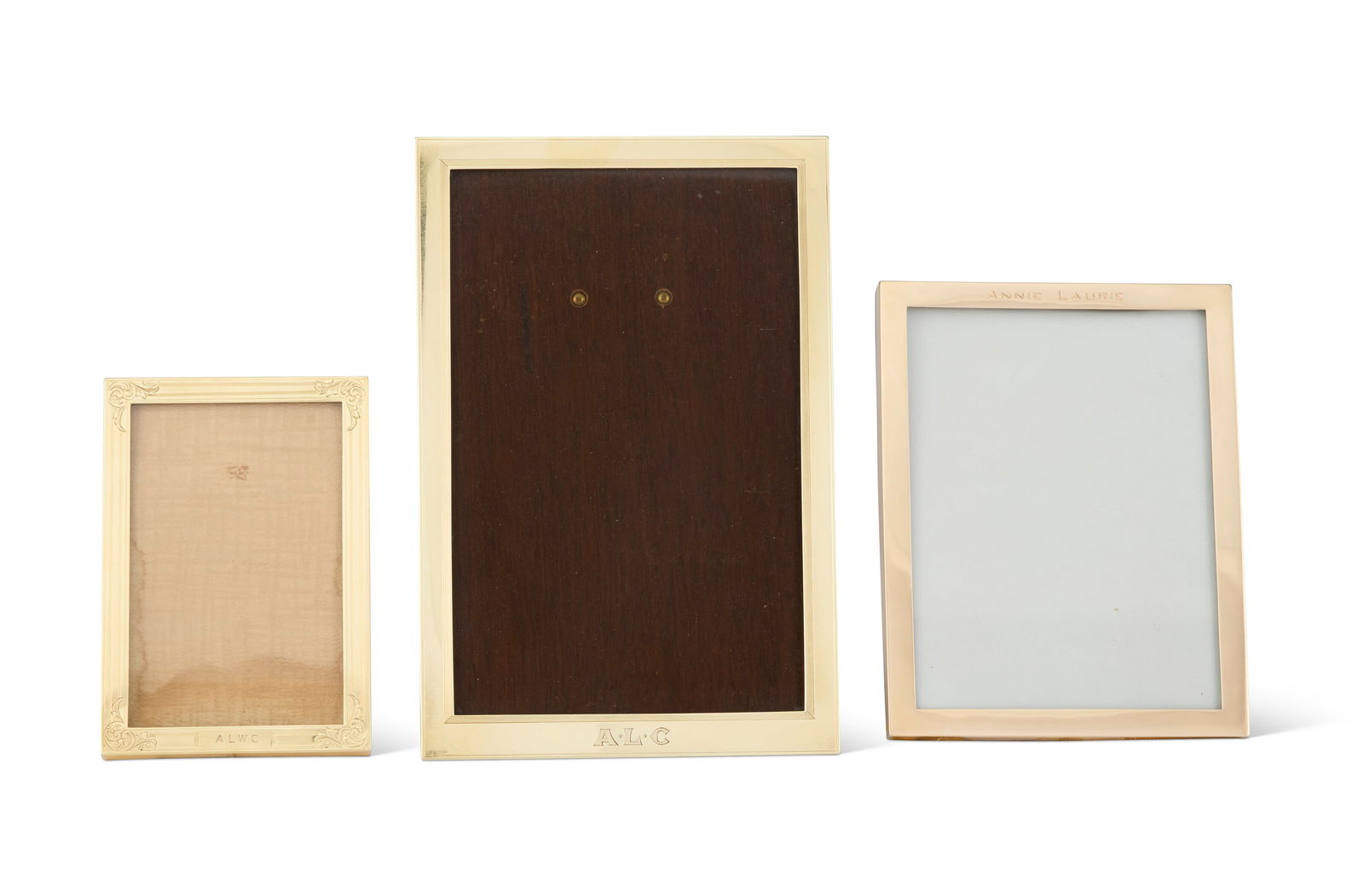 THREE AMERICAN GOLD PHOTOGRAPH FRAMES VARIOUS MAKERS, FIRST HALF 20TH CENTURY (1 of 1)