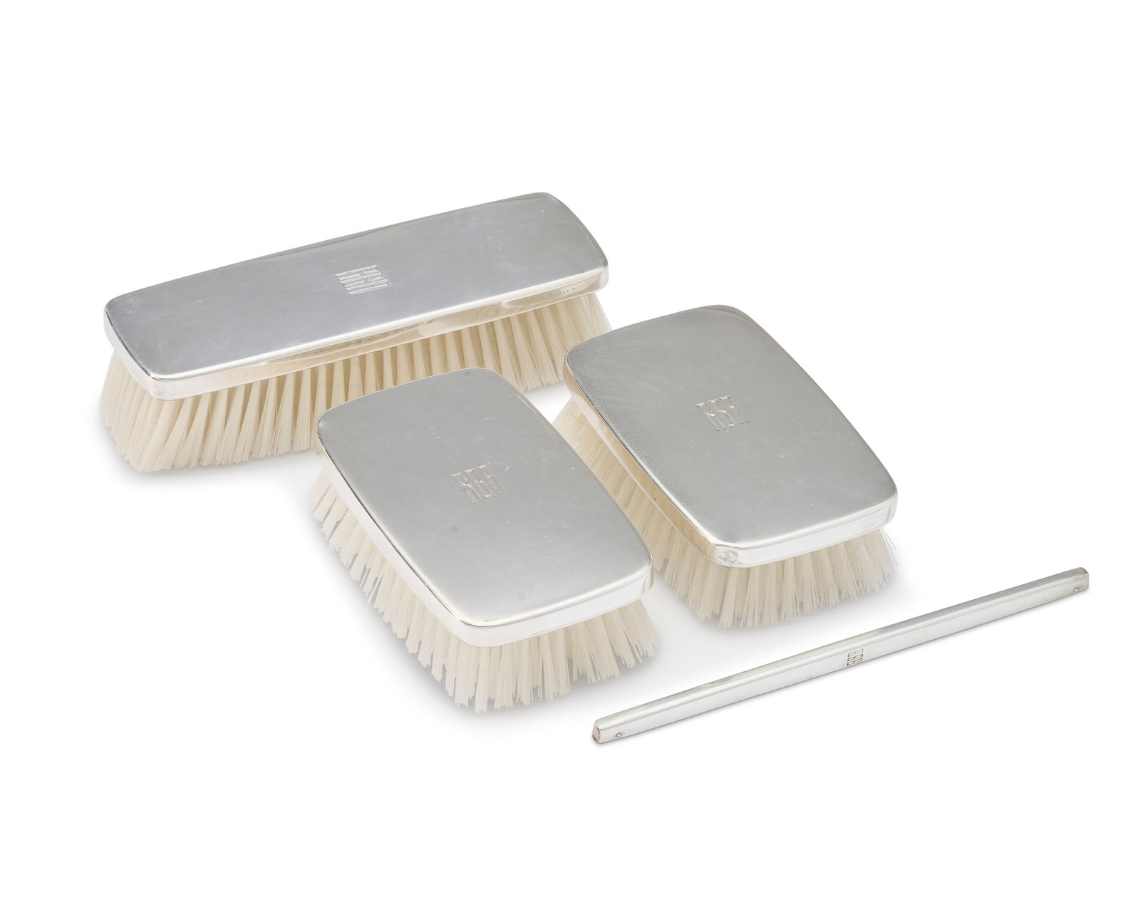 THREE AMERICAN SILVER-MOUNTED BRUSHES AND A COMB MOUNT MARK OF TIFFANY & CO., NEW YORK, MID-20TH (1 of 2)