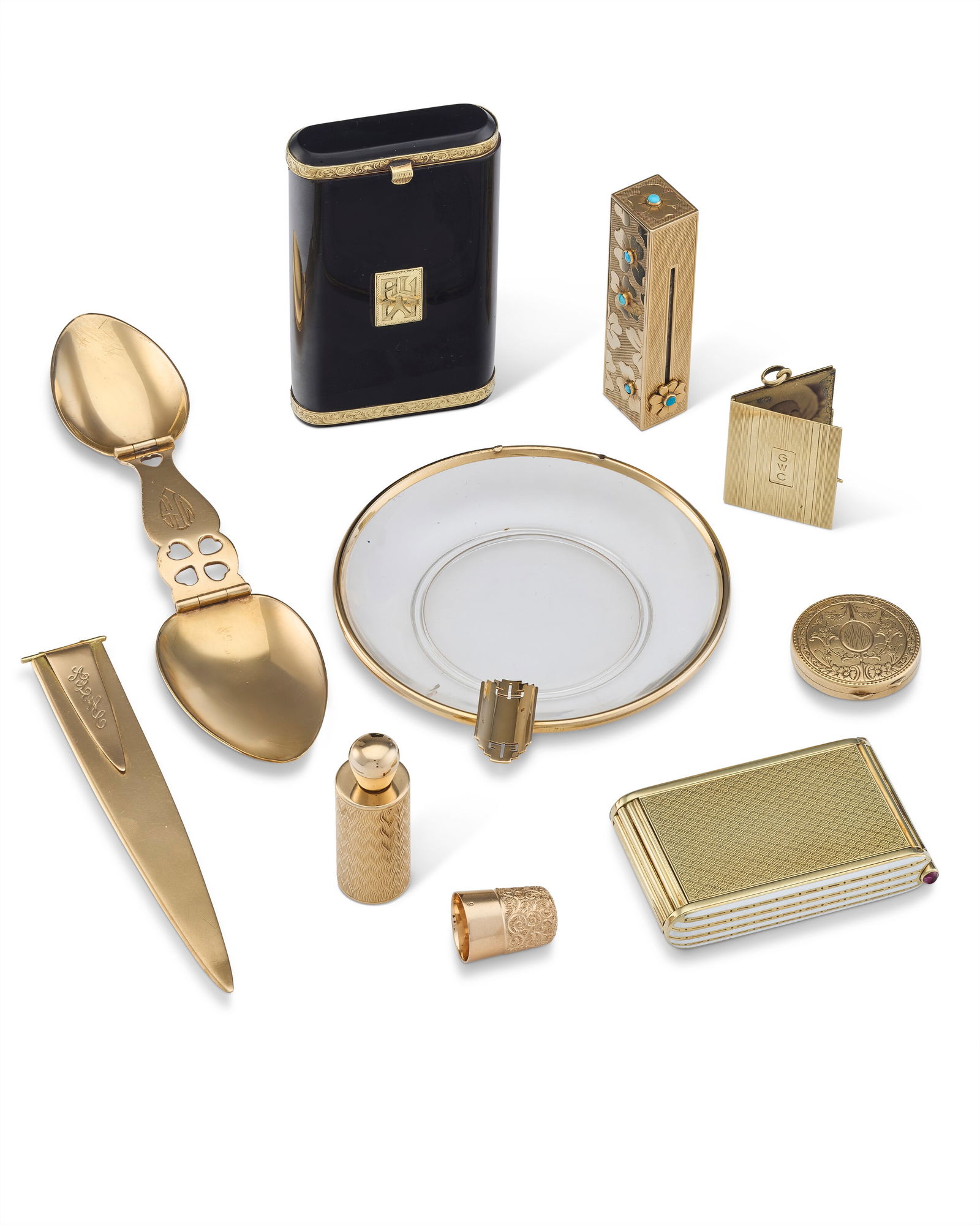 A GROUP OF AMERICAN GOLD AND GOLD-MOUNTED ITEMS VARIOUS MAKERS, 20TH CENTURY (1 of 1)