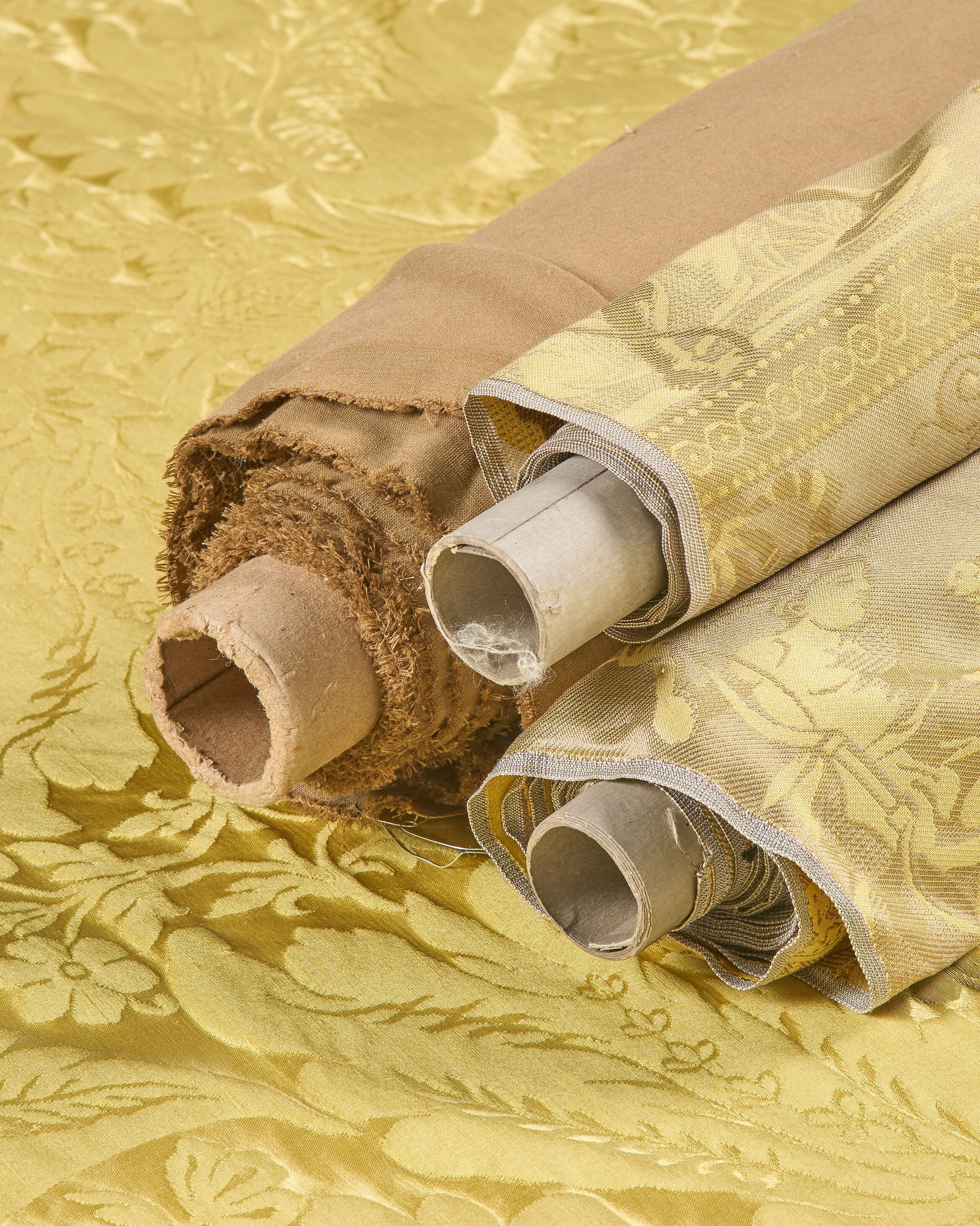 A PARTIAL BOLT OF RUSSET SILK VELVET MODERN (1 of 2)