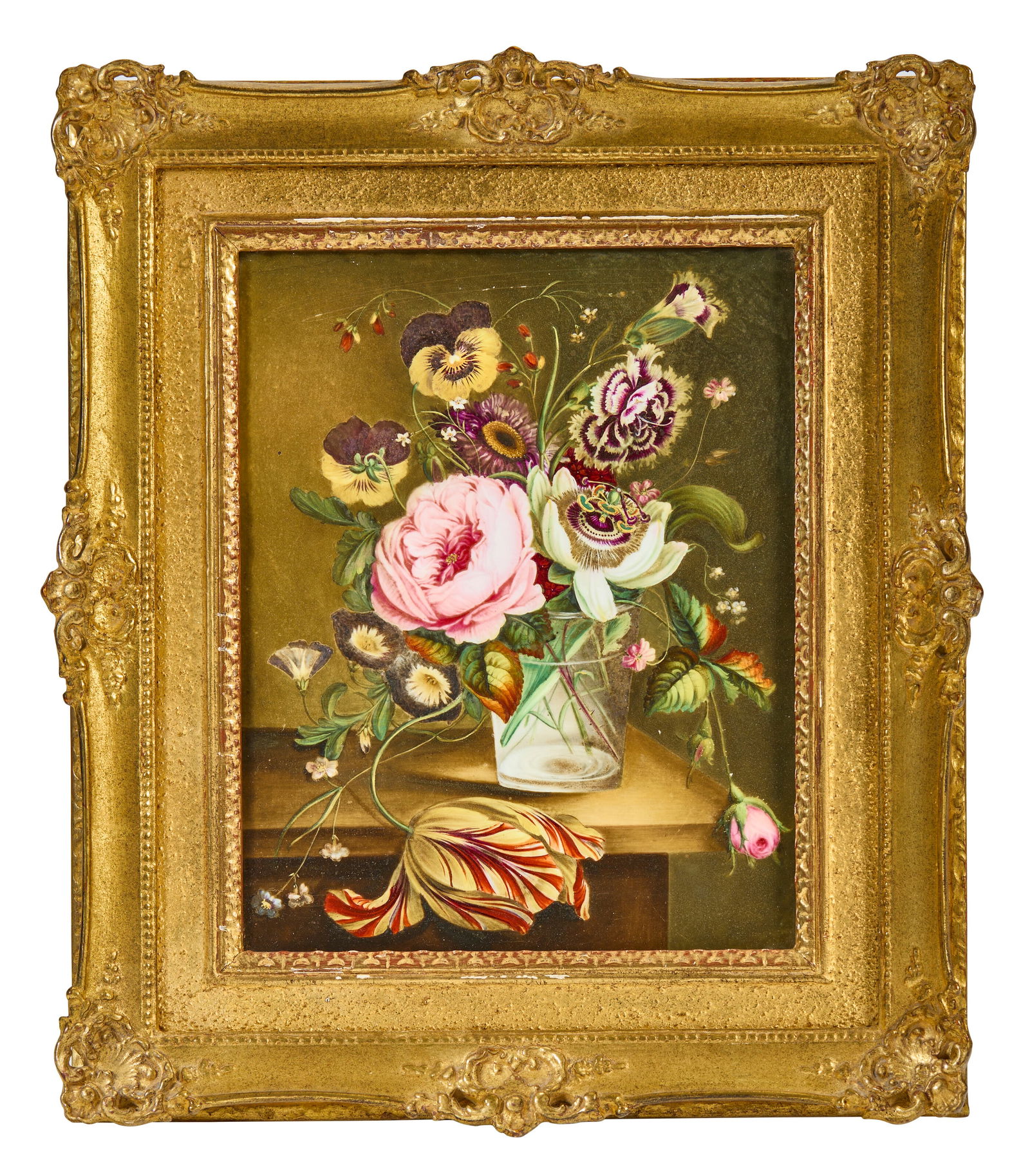AN ENGLISH PORCELAIN RECTANGULAR PLAQUE OF A STILL-LIFE FIRST QUARTER 19TH CENTURY (1 of 2)