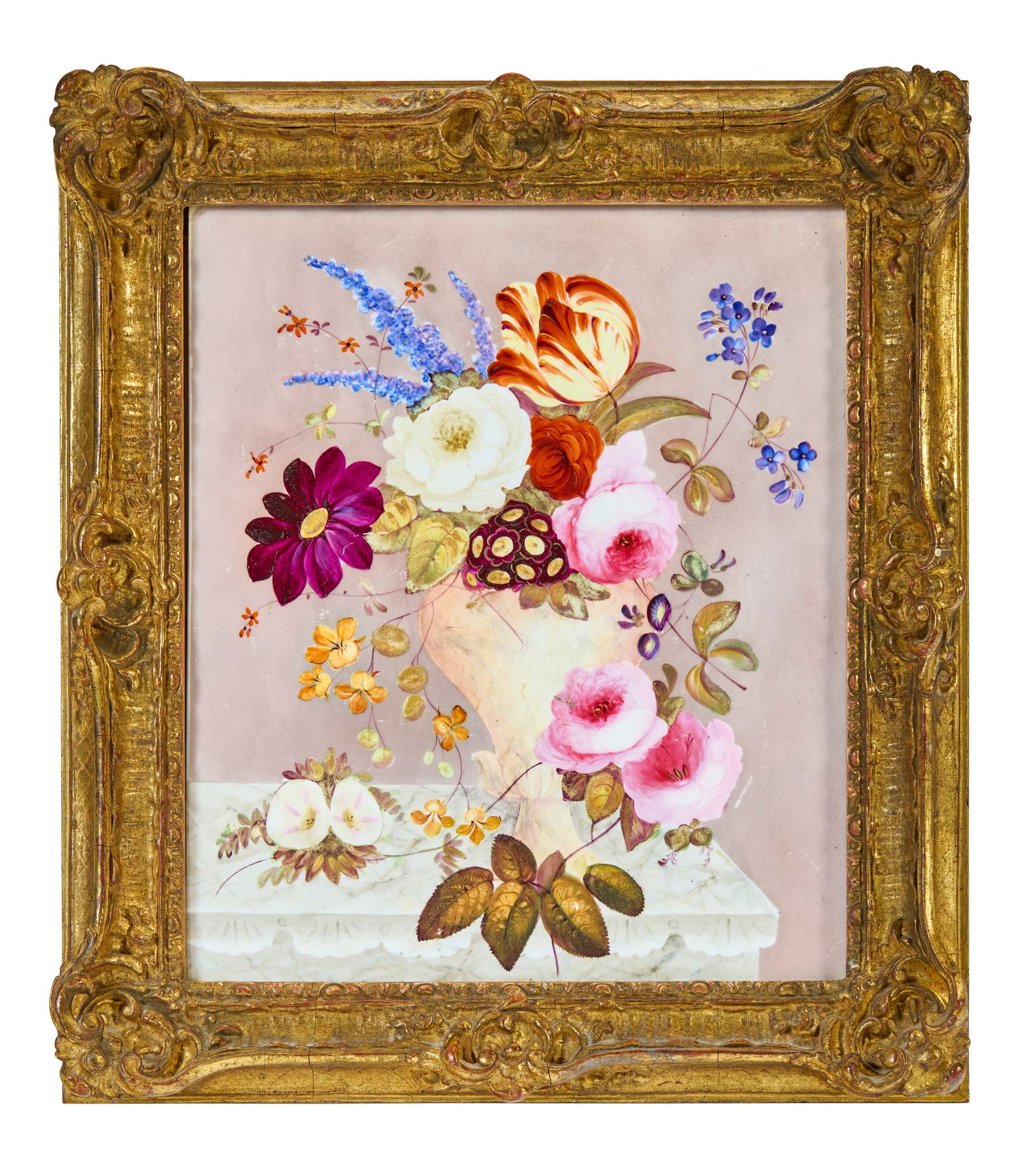 AN ENGLISH PORCELAIN RECTANGULAR PLAQUE OF A STILL-LIFE FIRST HALF 19TH CENTURY (1 of 2)