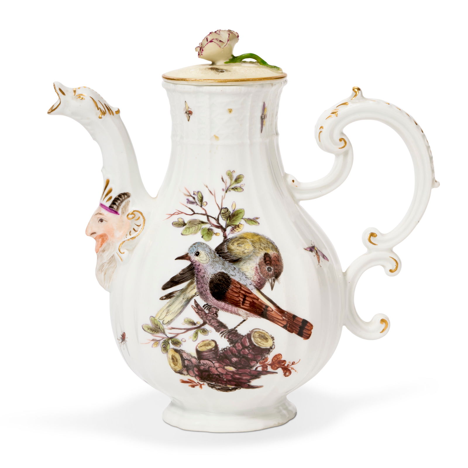 A MEISSEN PORCELAIN EWER AND A COVER CIRCA 1735-1740, BLUE CROSSED SWORDS MARK (1 of 5)