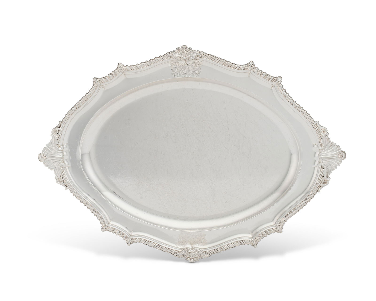 A GEORGE IV SILVER MEAT DISH MARK OF PAUL STORR, LONDON, 1820 (1 of 2)