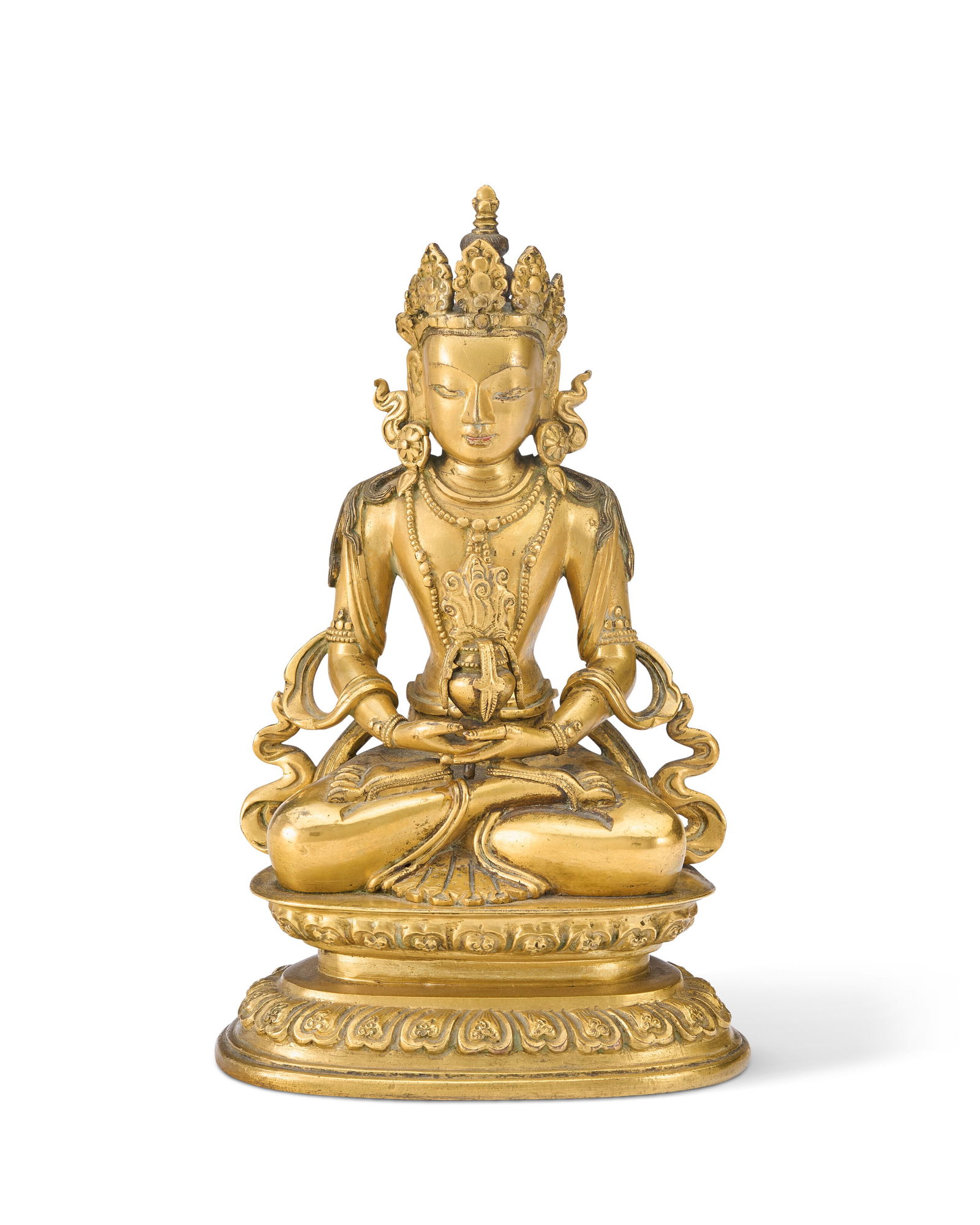 A CHINESE GILT-BRONZE FIGURE OF AMITAYUS 18TH CENTURY (1 of 4)