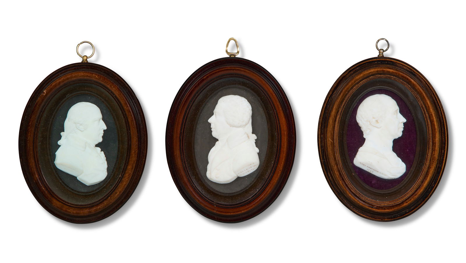 THREE SCOTTISH GLASS-PASTE PORTRAIT MINIATURES BY JAMES TASSIE, LATE 18TH CENTURY (1 of 2)