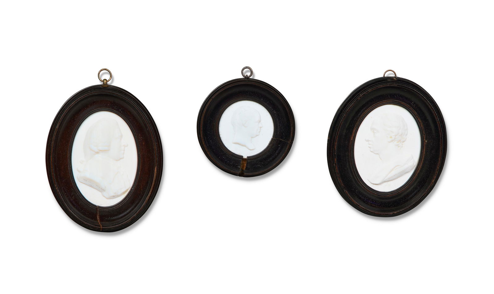 THREE SCOTTISH GLASS-PASTE PORTRAIT MINIATURES BY JAMES TASSIE, LATE 18TH CENTURY (1 of 2)