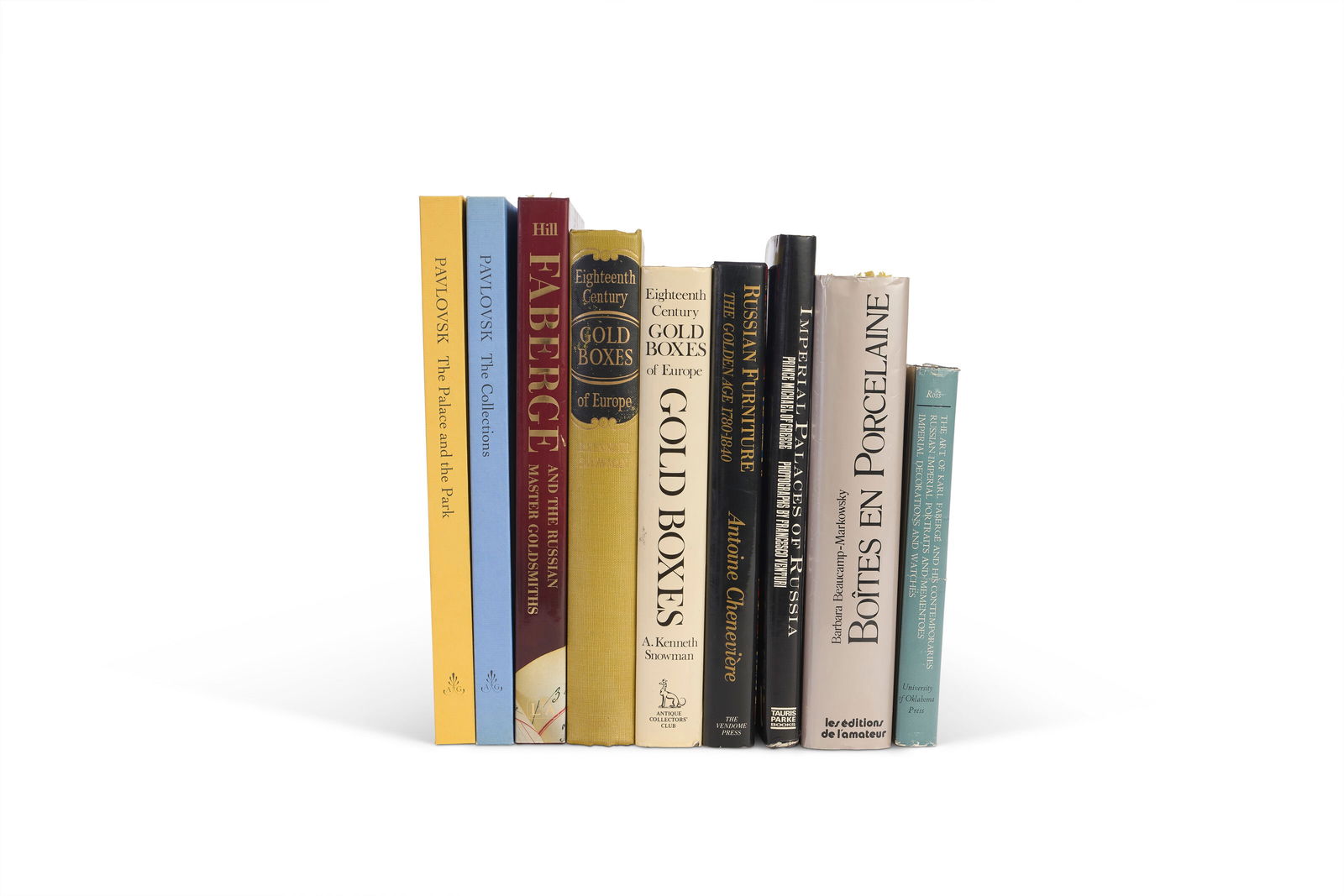 A GROUP OF 9 RUSSIAN AND GOLD BOXES BOOKS VARIOUS, 20TH CENTURY (1 of 1)