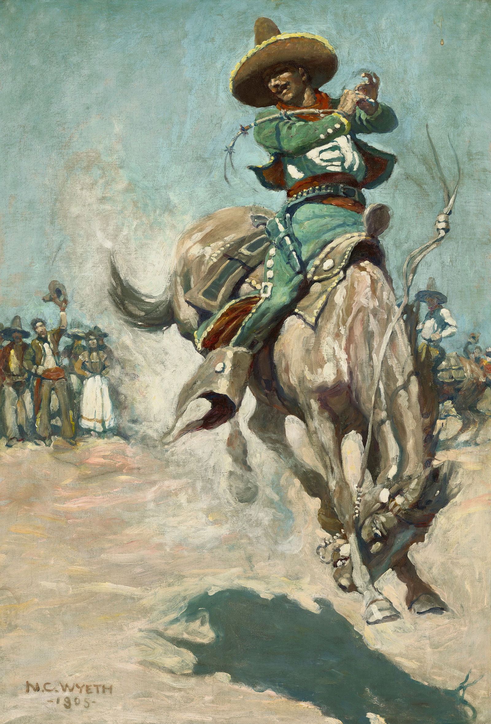 NEWELL CONVERS WYETH (1882-1945) "Threw the Bridle Reign on Sathanthus' Neck, and Rolled and Lighted (1 of 5)